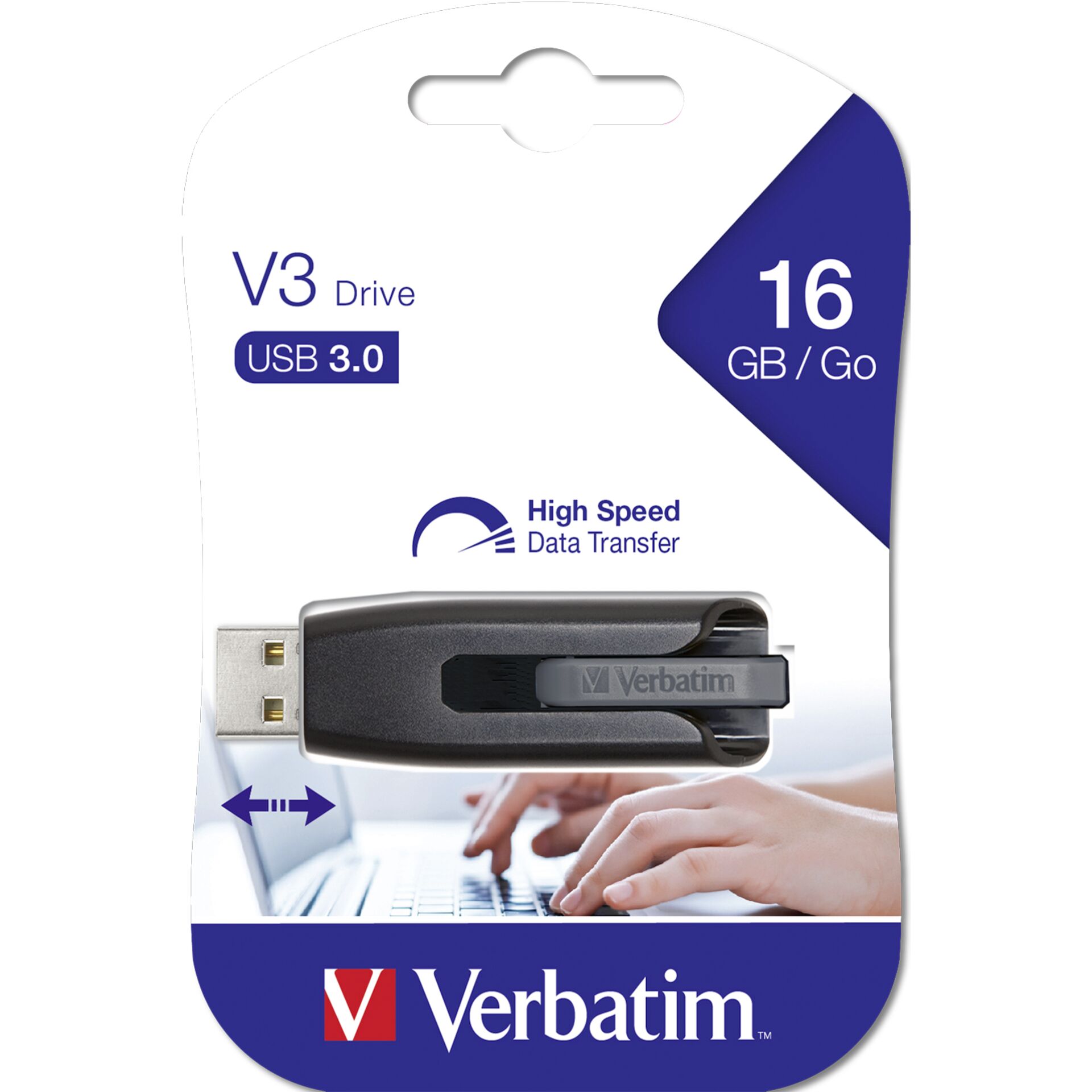 16 GB Verbatim Store  n  Go V3 schwarz USB 3.0 Stick lesen: 60MB/s, schreiben: 12MB/s