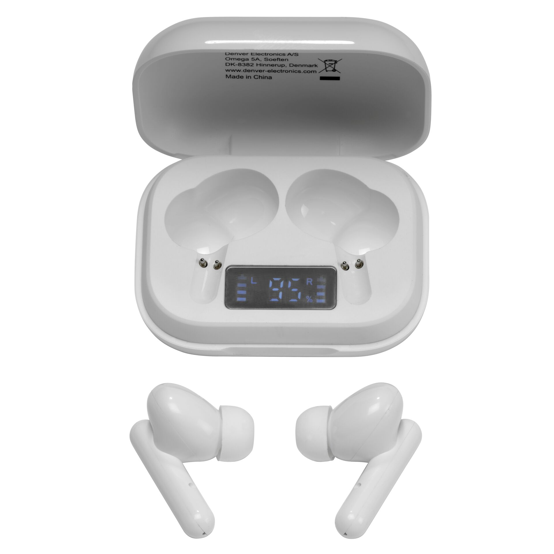 Denver TWE-38 Kopfhörer & Headset Kabellos im Ohr Anrufe/Musik Bluetooth Weiß