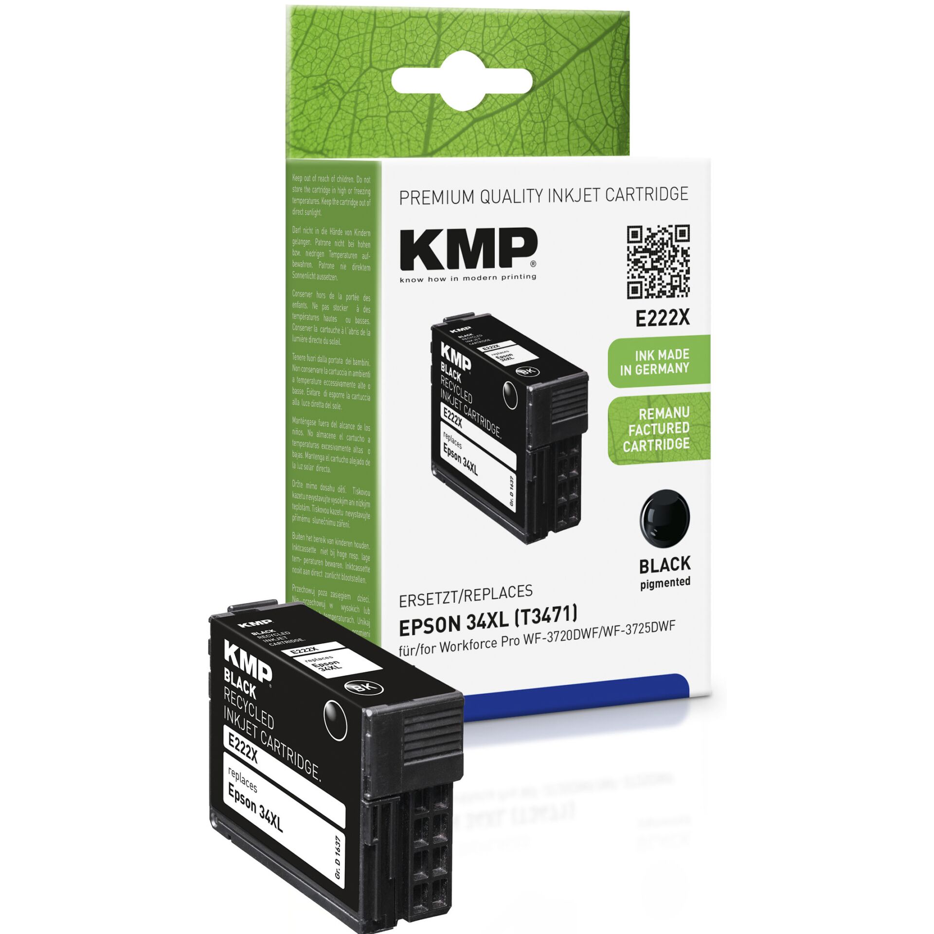 KMP E222X Tintenpatrone schwarz kompatibel mit Epson T 3471
