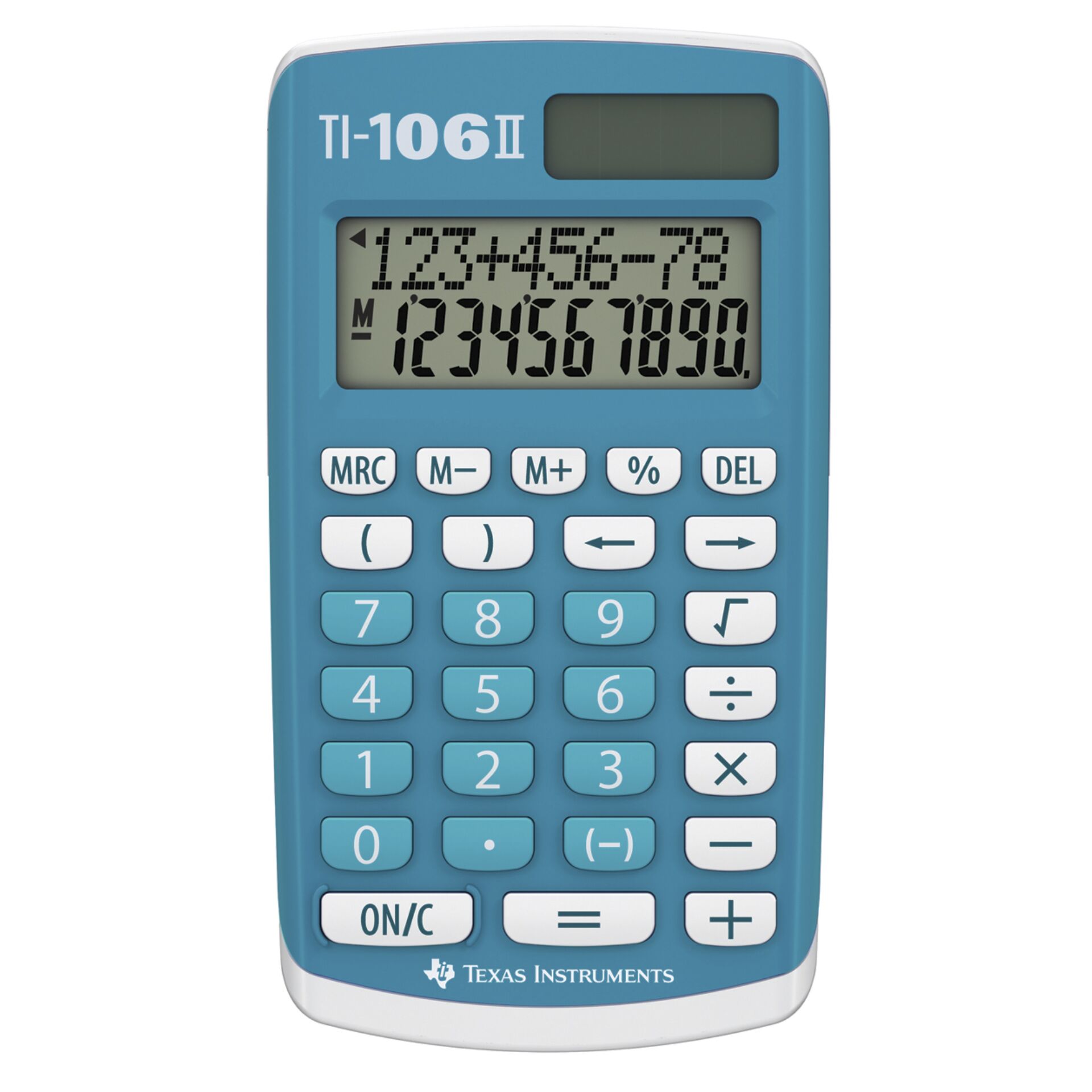 Texas Instruments TI 106-II Taschenrechner Tasche Einfacher Taschenrechner Blau, Weiß