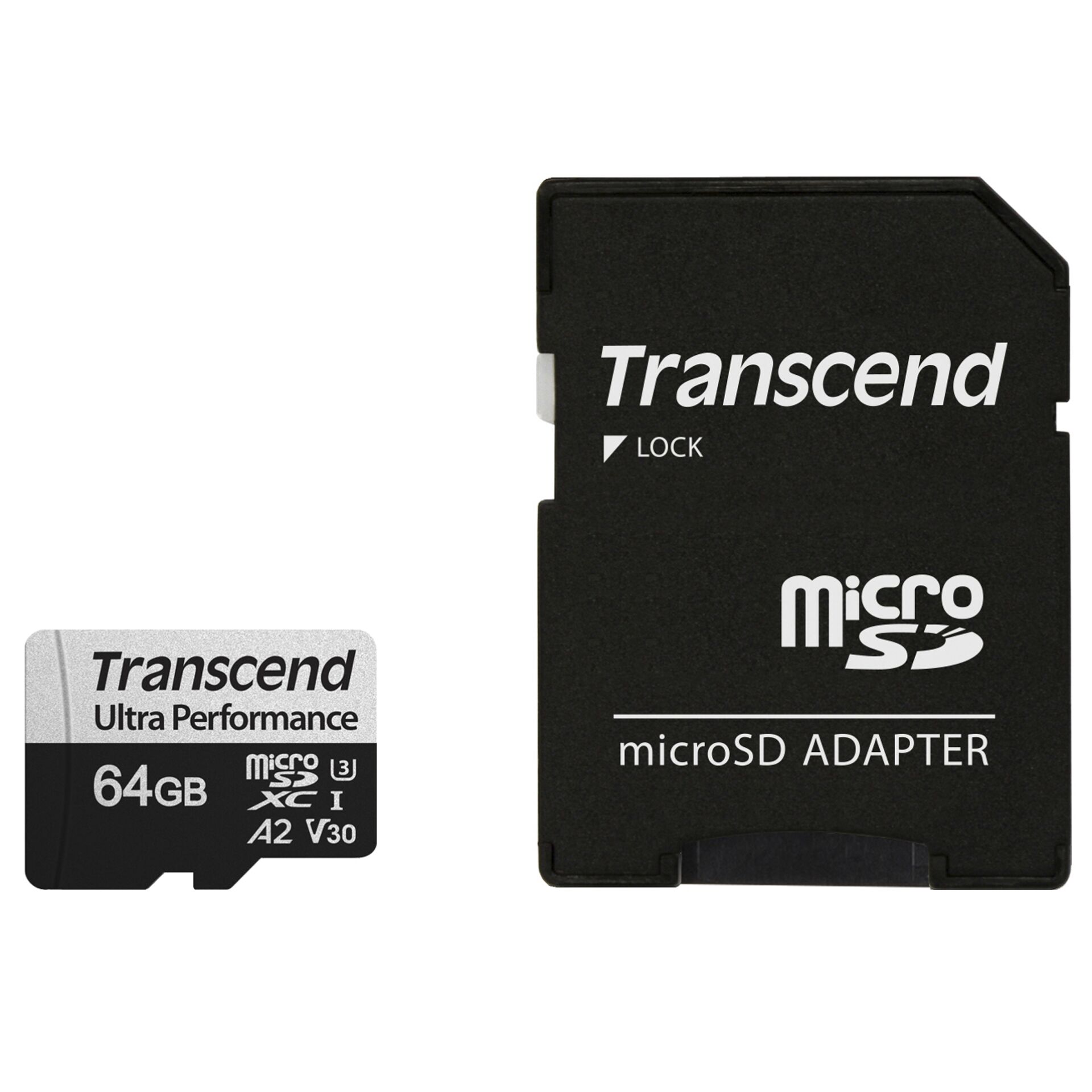 64 GB Transcend 340S microSDXC Kit Speicherkarte, lesen: 160MB/s, schreiben: 80MB/s