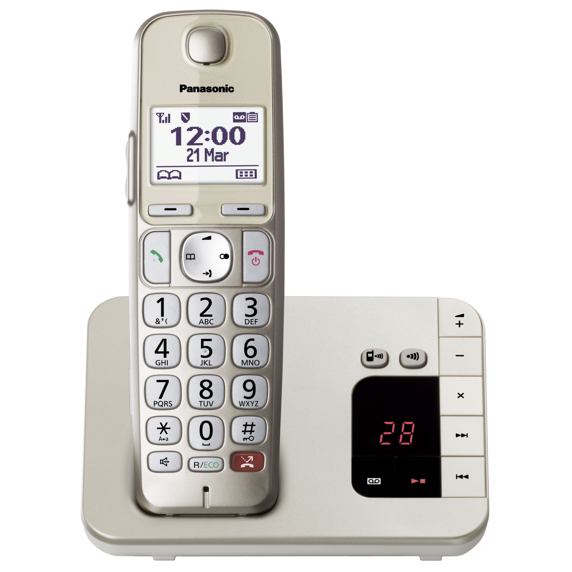 Panasonic KX-TGE260GN Telefon DECT-Telefon Anrufer-Identifikation Champagner