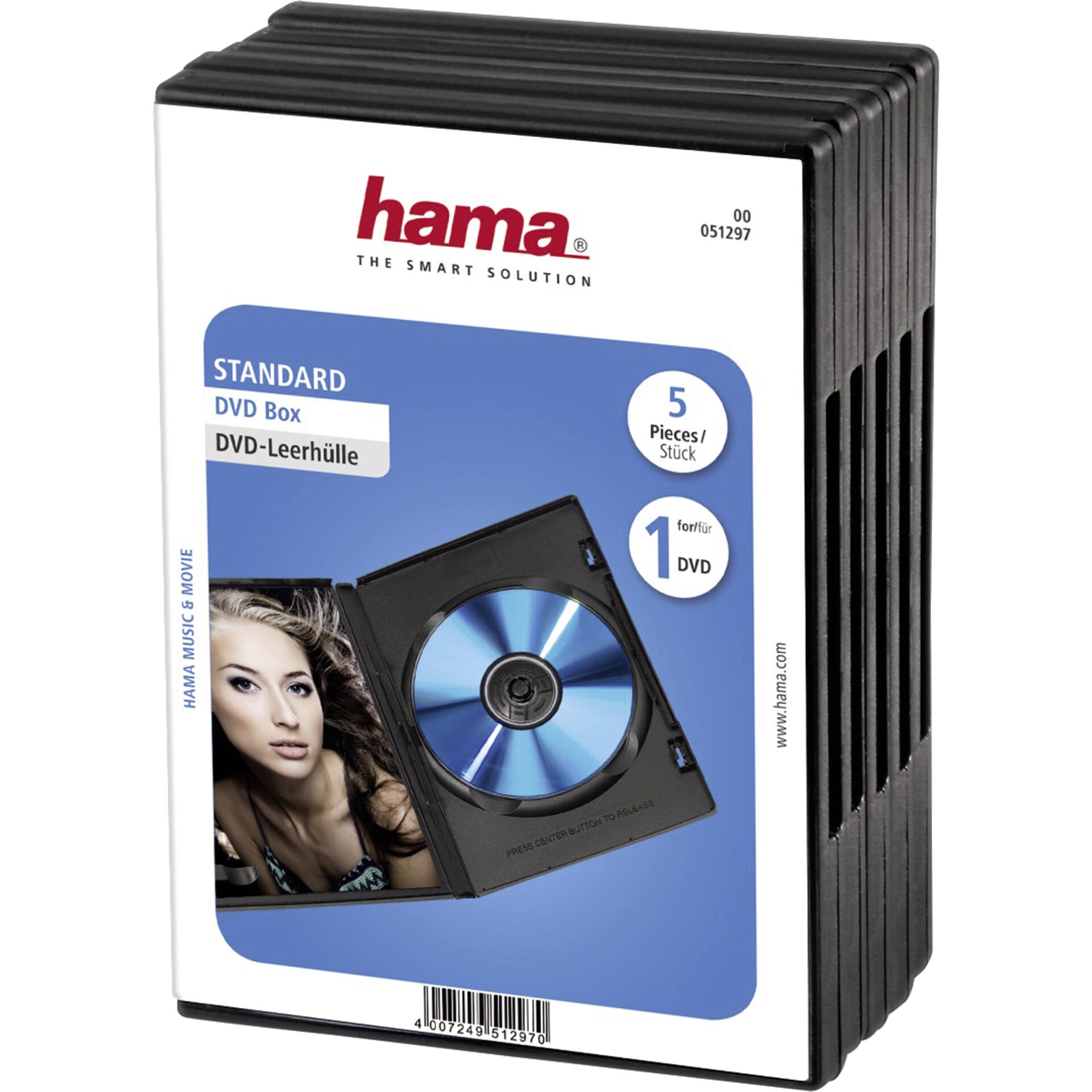 CD/ DVD-Leerhüllen Hama 5er-Pack schwarz 