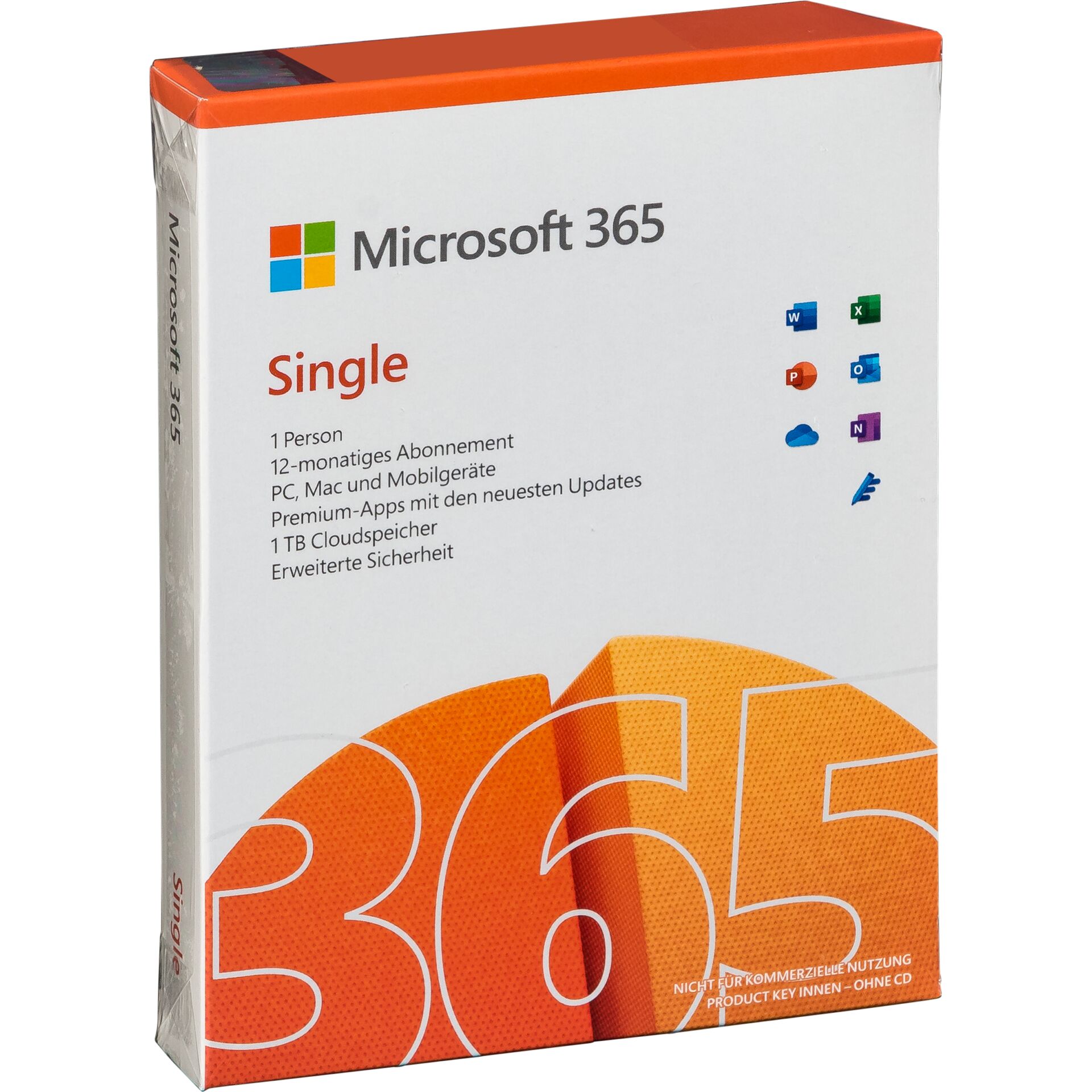 Microsoft Office 365 Single, deutsch, 1 User/ 5Geräte, 1 Jahr, PKC