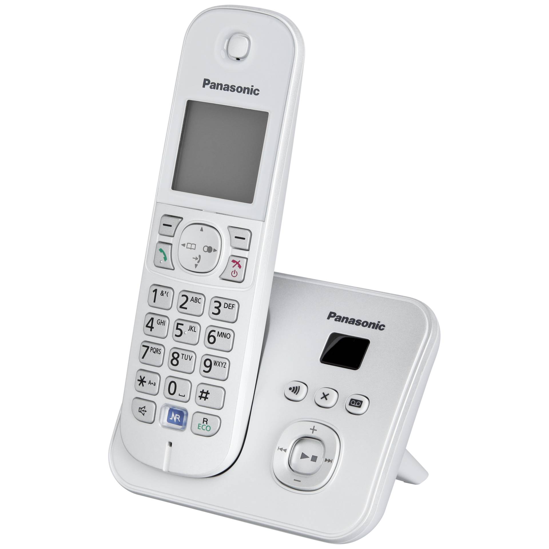 Panasonic KX-TG6821GS silber, Schnurlostelefon mit AB (30 Min.) Farbdisplay Smart-Taste für AB-Abfragen