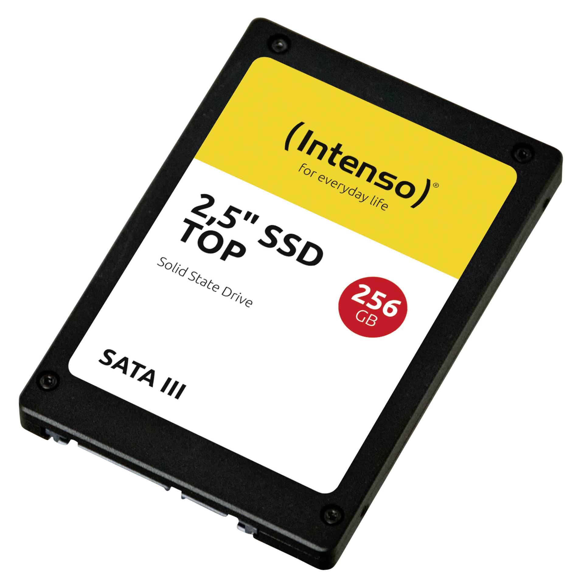 256 GB SSD Intenso Top III SATA 6Gb/s 2.5 Zoll lesen: 520MB/s, schreiben: 500MB/s