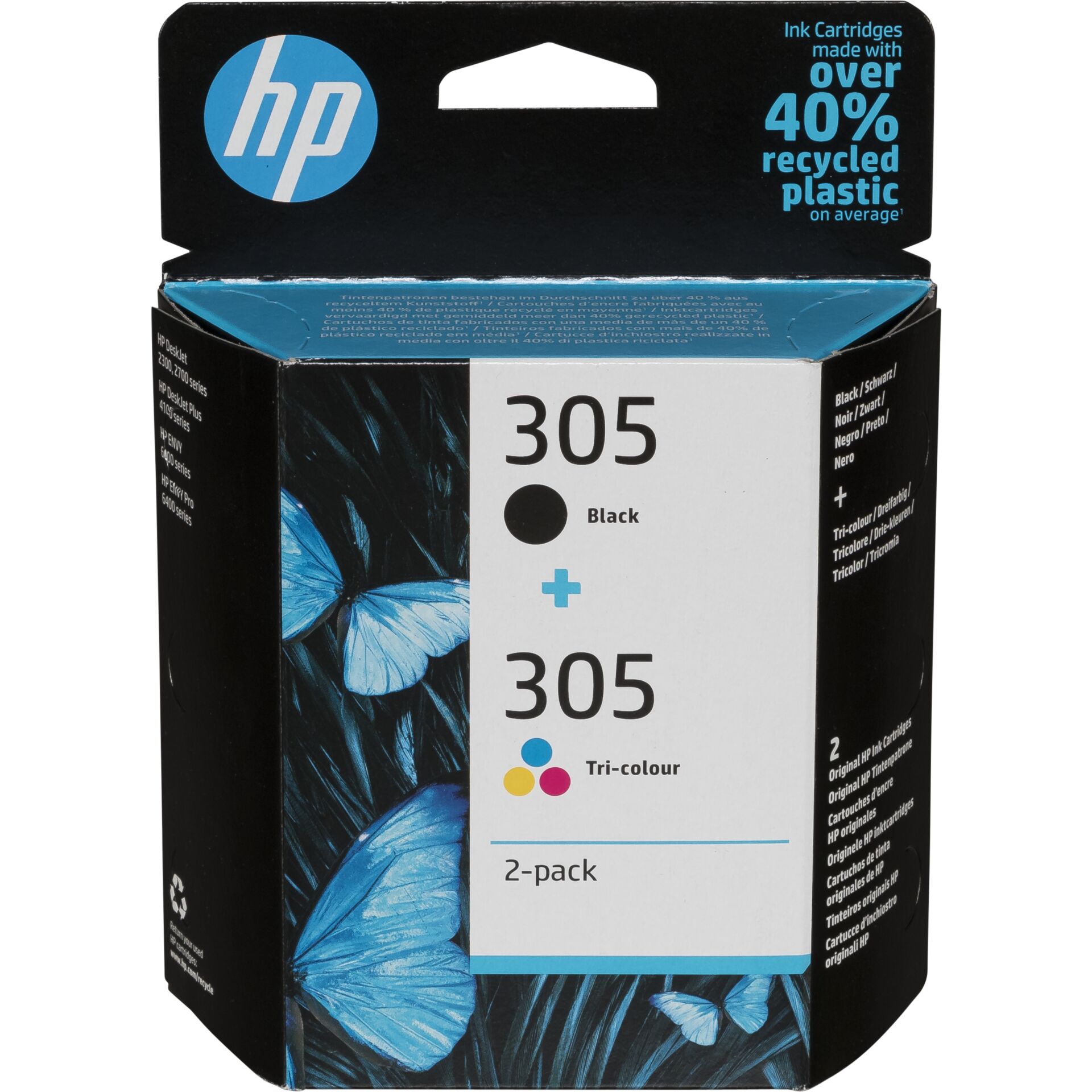HP Druckkopf mit Tinte 305 schwarz/farbig, Original Zubehör Kapazität: 120 Seiten (schwarz), 100 Seiten (farbe)