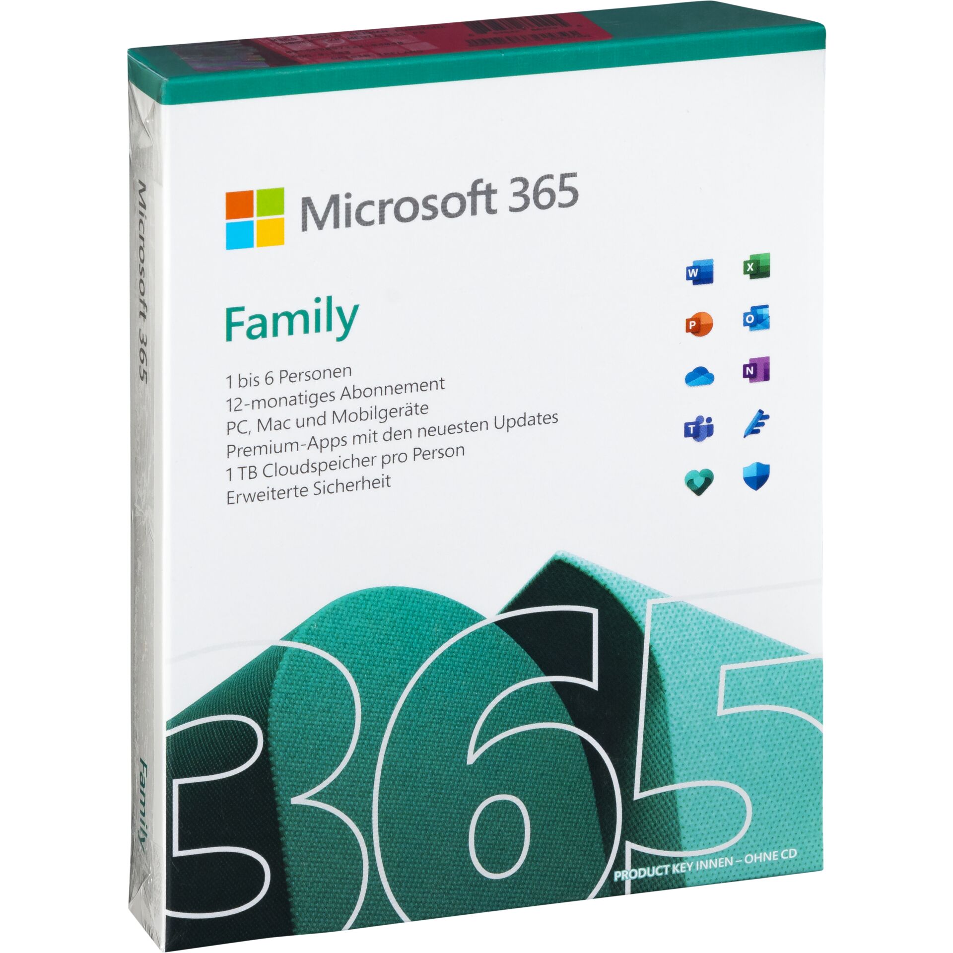 Microsoft Office 365 Family, 6 User/ 5 Geräte, 1 Jahr, PKC (deutsch)