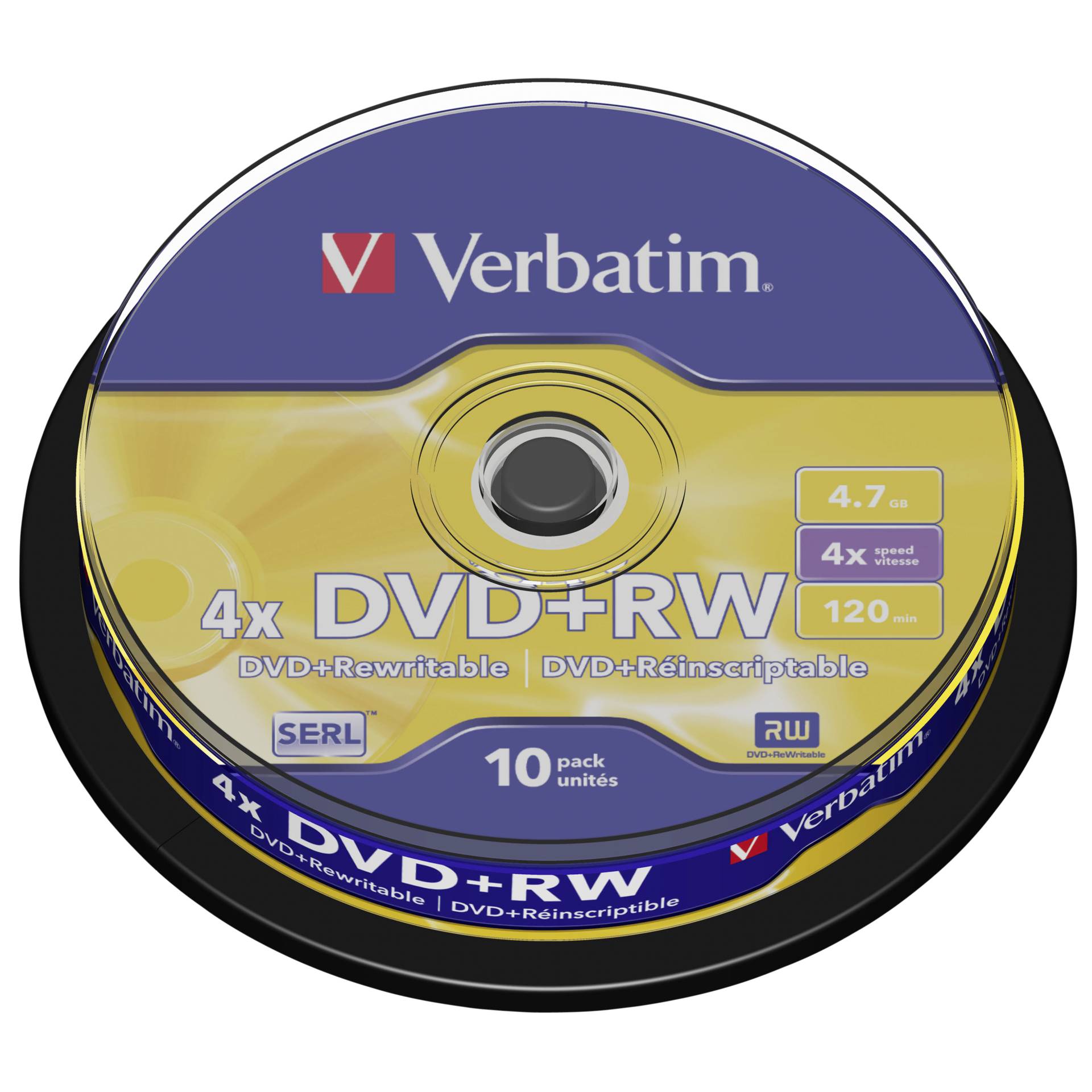 VERBATIM DVD+RW 4x 10er Pack 4.7GB DVD-Rohlinge 