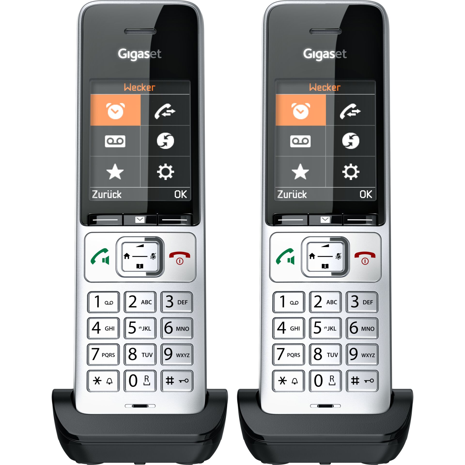 Gigaset Comfort 500HX Duo schwarz/silber, Mobilteile zusätzliches Mobilteil (schnurlos), Anruferanzeige