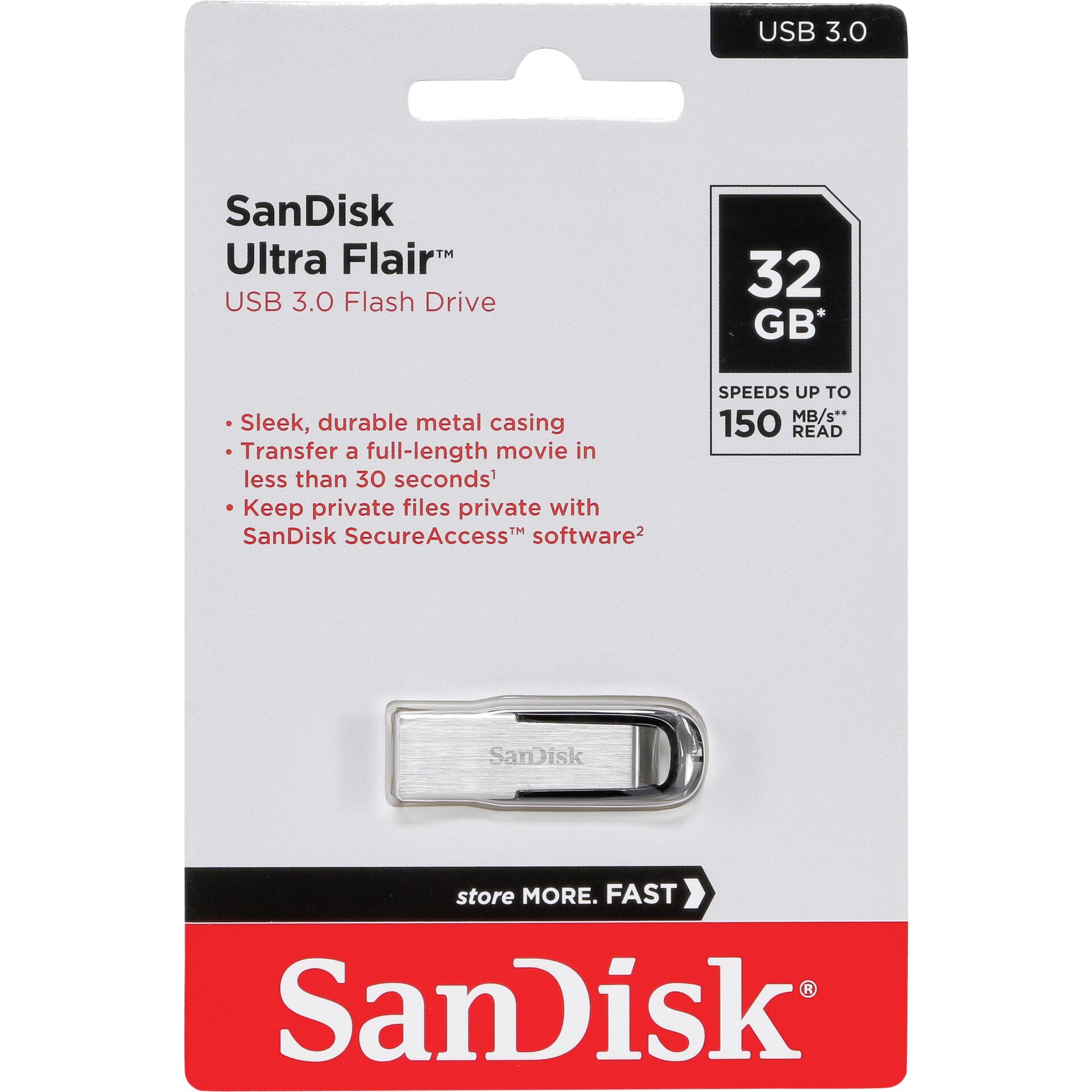 32 GB SanDisk Ultra Flair USB 3.0 lesen: 150MB/s