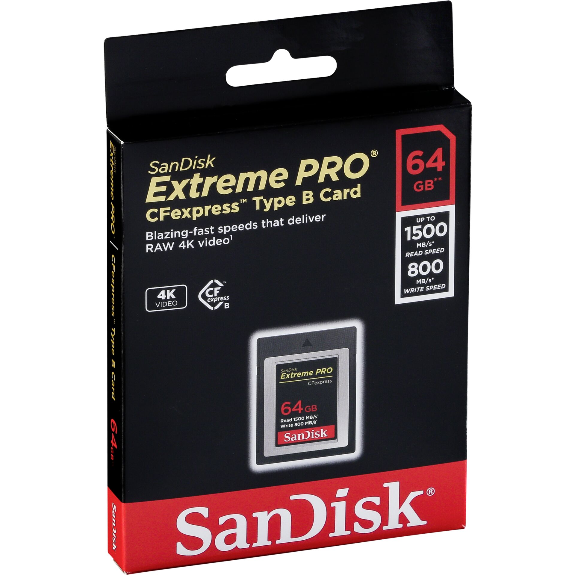 64 GB SanDisk Extreme PRO R1500/W800 CFexpress Type B Speicherkarte, lesen: 1500MB/s, schreiben: 800MB/s