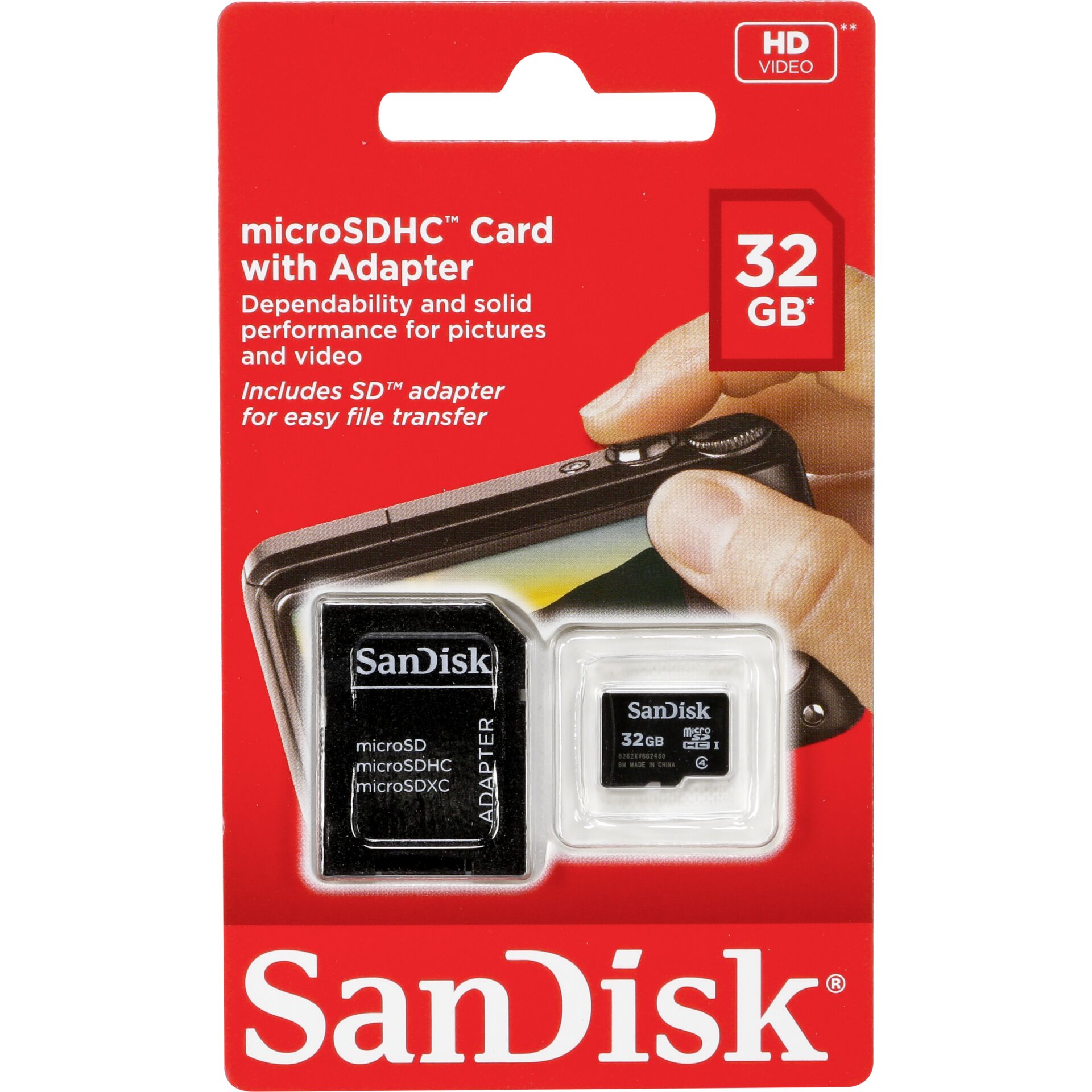 32GB SanDisk Class4 microSDHC Speicherkarte schreiben: 2MB/s inkl. SD-Adapter