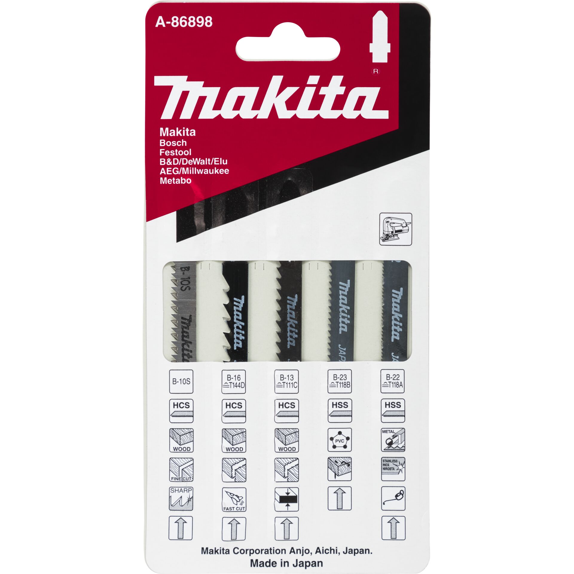 Makita A-86898 Sägeblatt für Stichsägen, Laubsägen & elektrische Sägen 5 Stück(e)