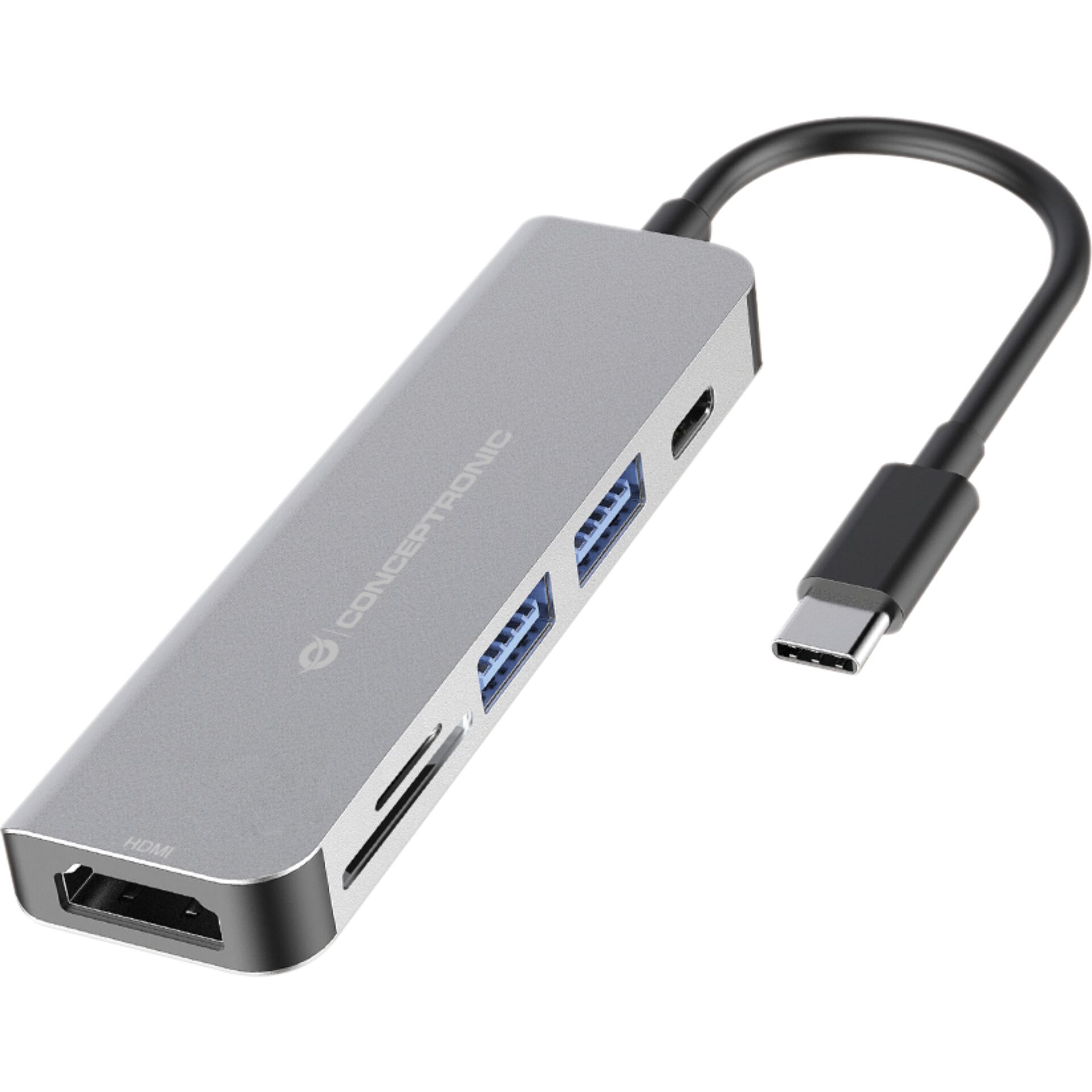 Conceptronic Multifunktionaler 6-in-1 USB-C Adapter-Hub 