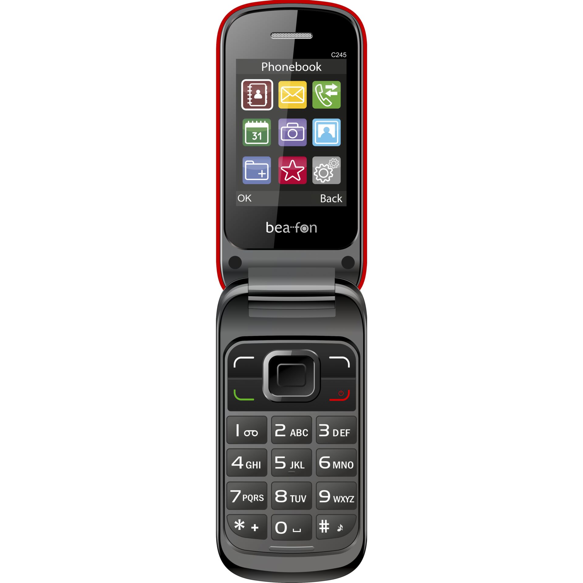 Beafon C245 6,1 cm (2.4) 100 g Rot Seniorentelefon