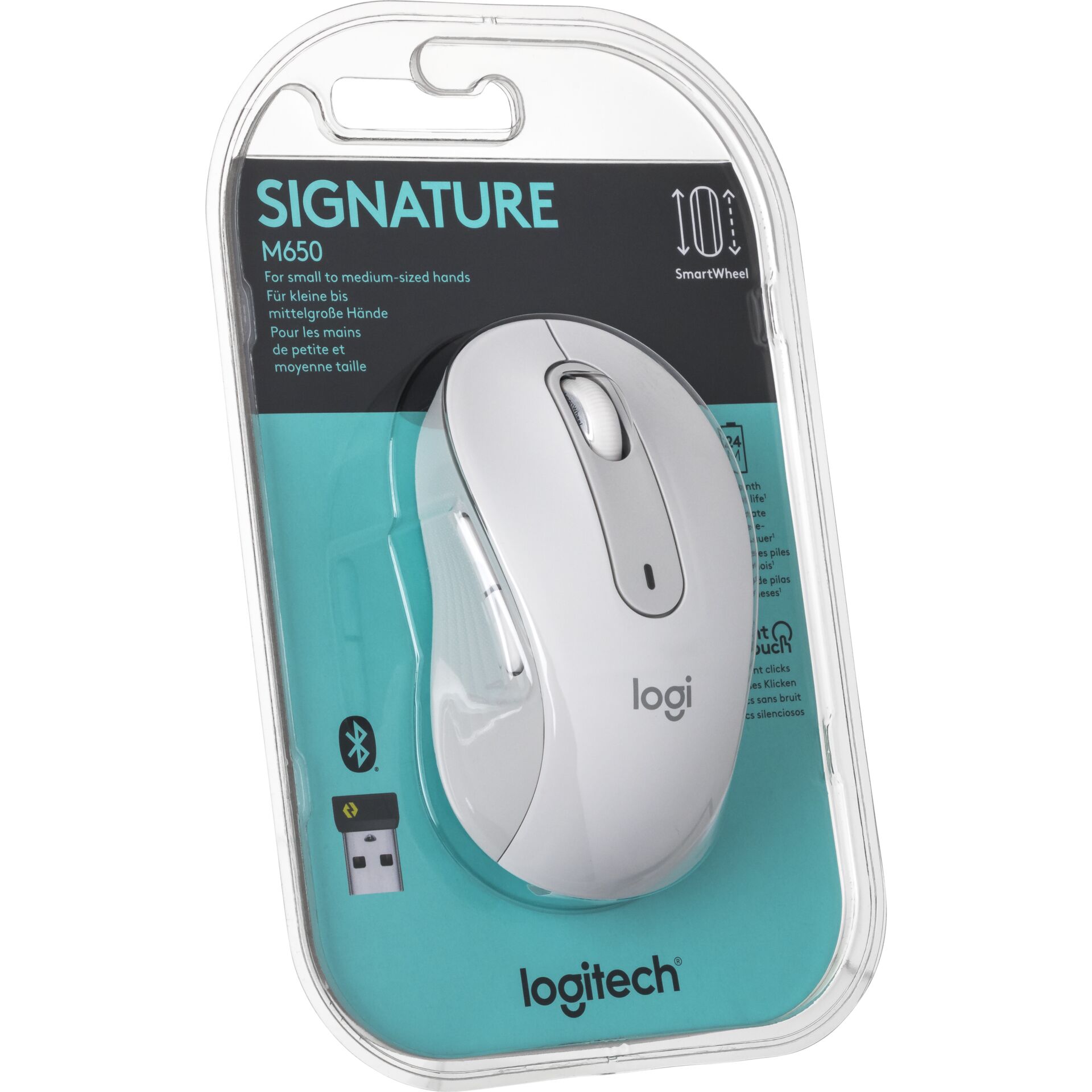 Logitech Signature M650 Maus rechts RF Wireless + Bluetooth Optisch 4000 DPI