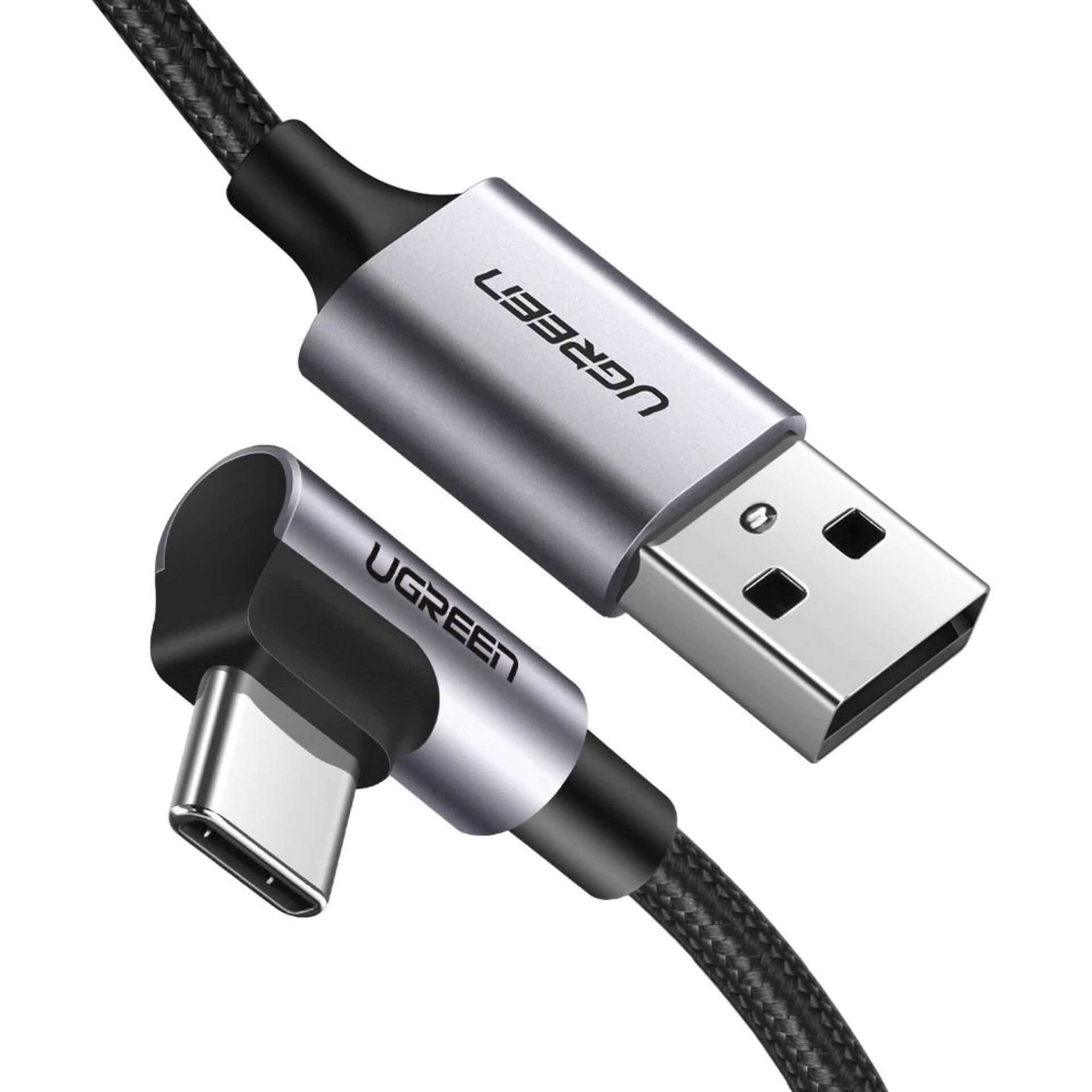 UGREEN Angled USB-C To USB-A Data Cable Black 2M