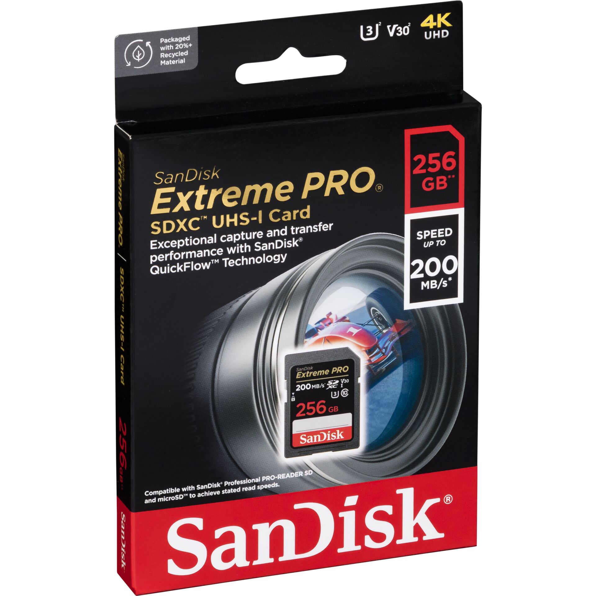 256 GB SanDisk Extreme PRO SDXC Speicherkarte, lesen: 200MB/s, schreiben: 140MB/s
