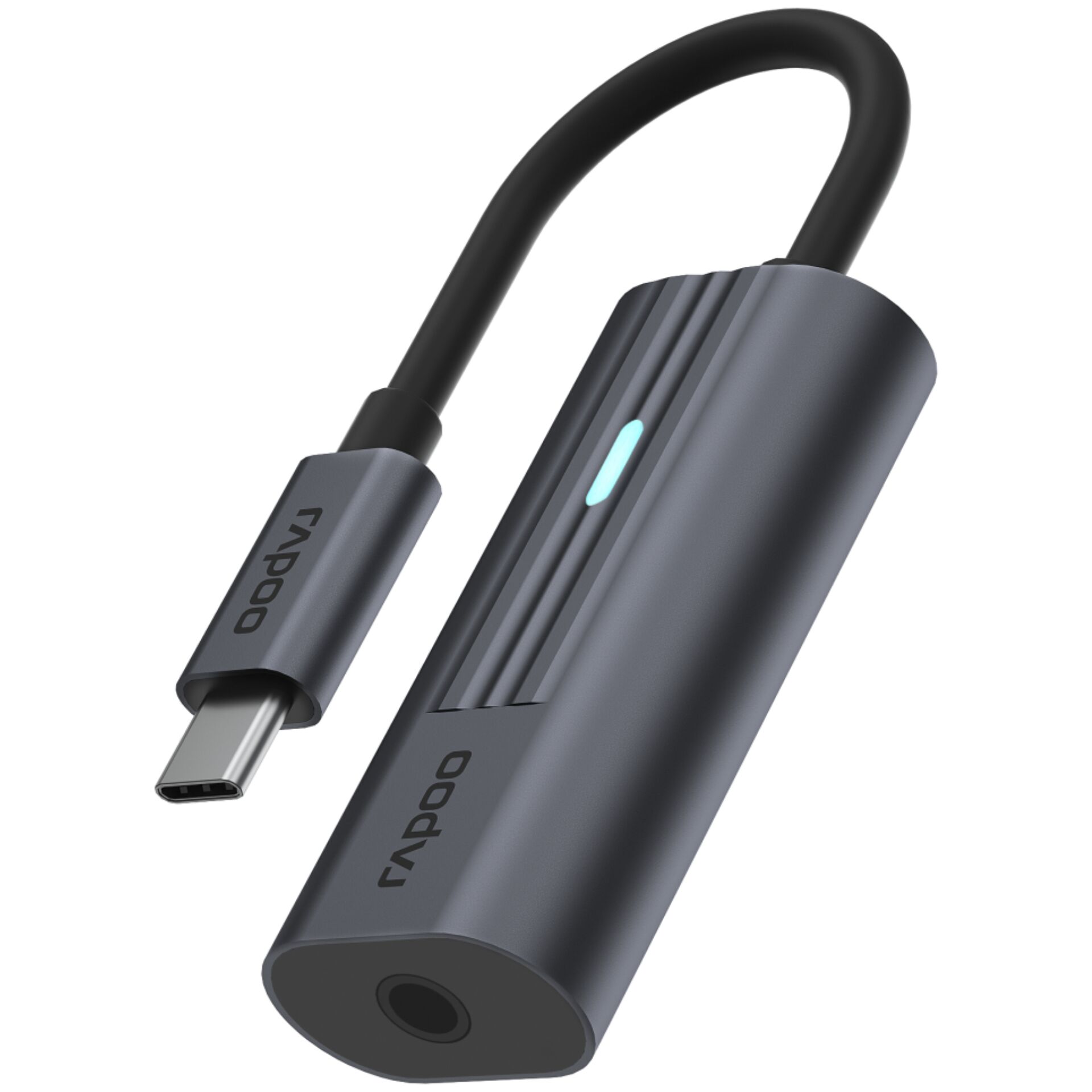 Rapoo USB-C Adapter grau USB-C auf 3,5 mm Audio