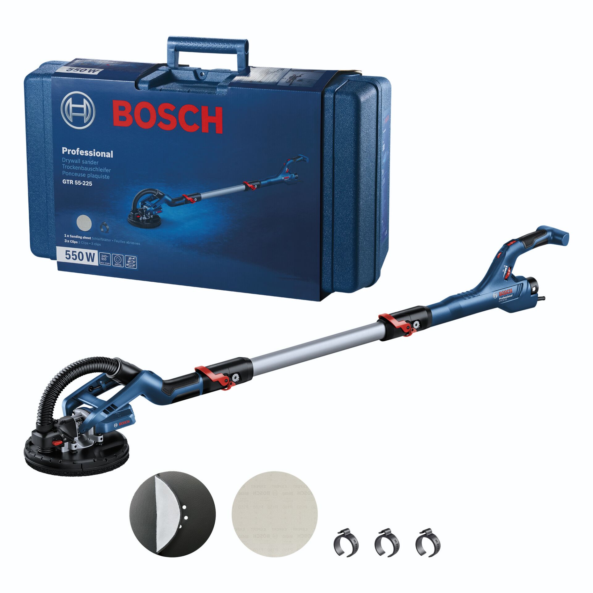 Bosch GTR 55-225 Trockenbauschleifer 910 RPM Schwarz, Blau 550 W
