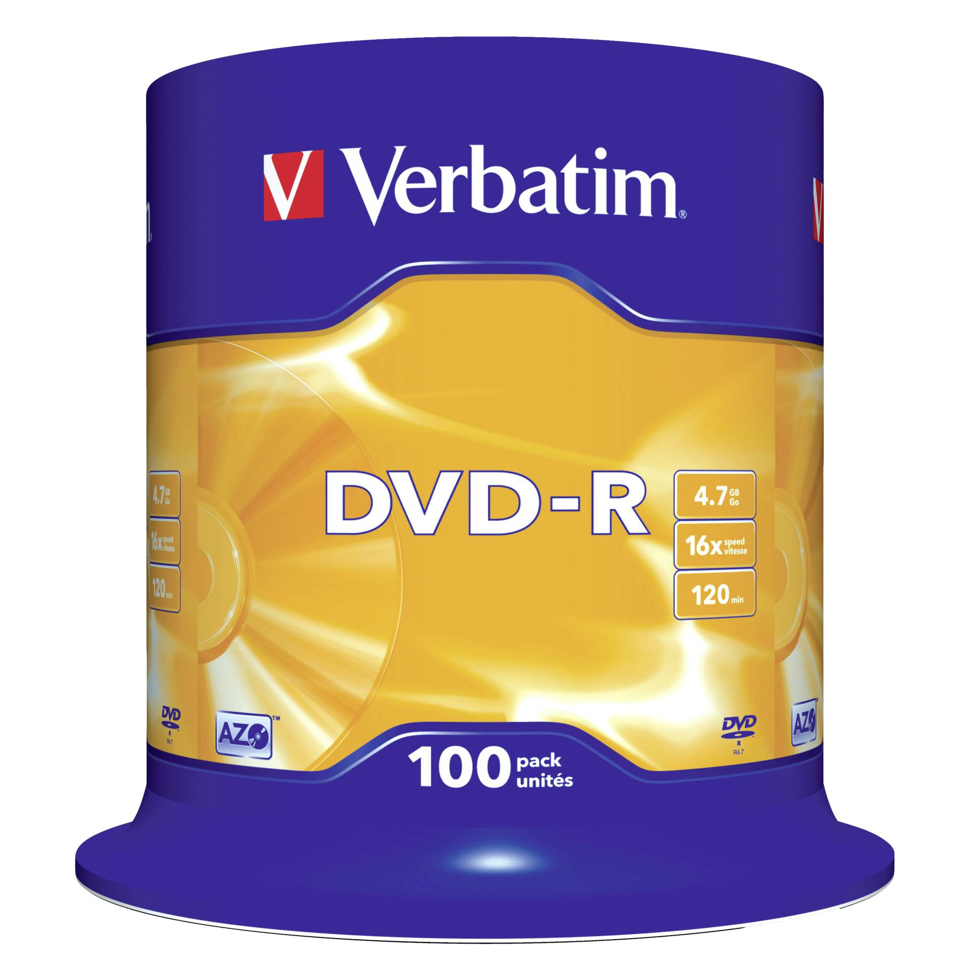 Verbatim DVD-R 4.7GB 16x, 100er Spinde DVD-Rohlinge 