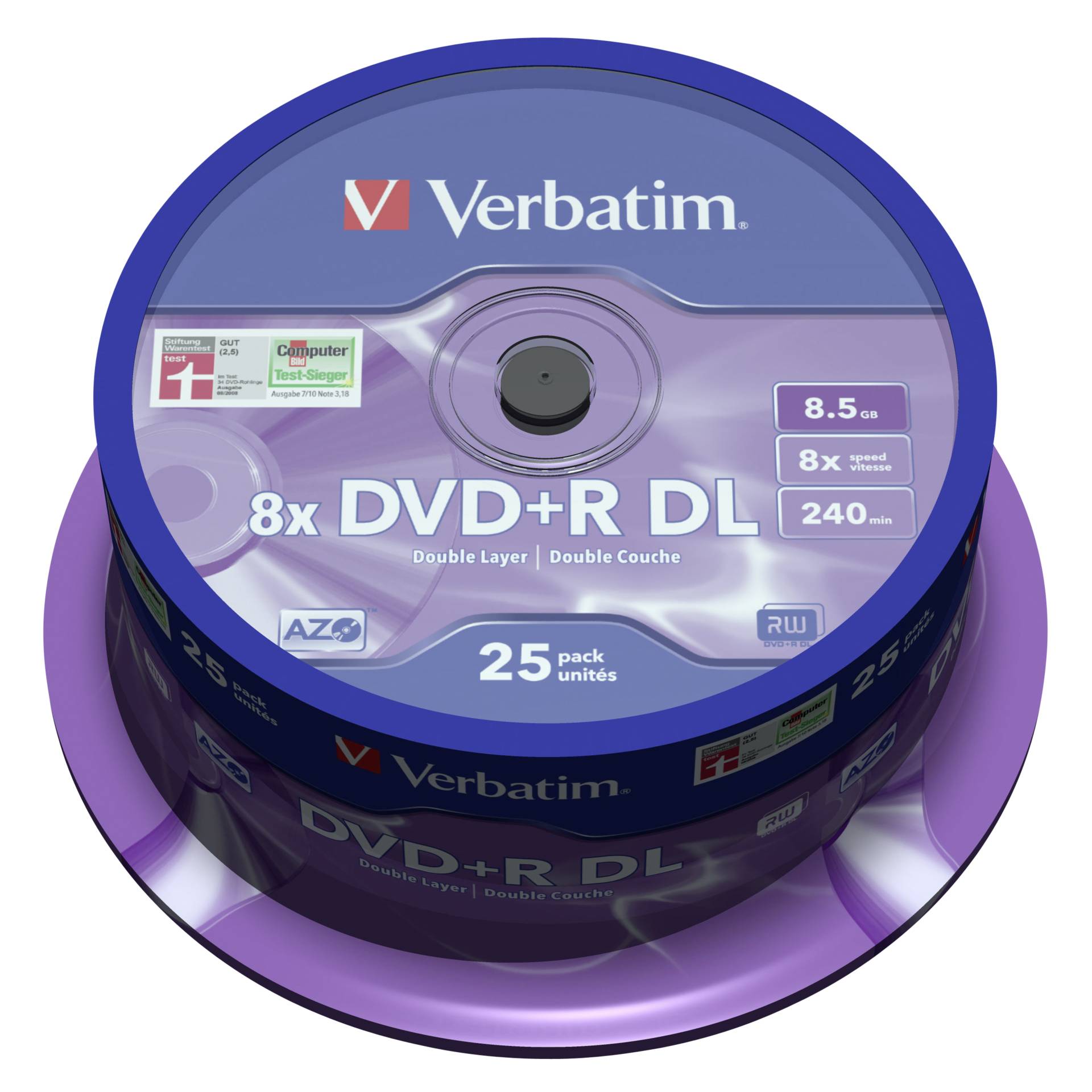 Verbatim Double Layer 8x 25er Spindel 8.5 GB DVD+R-Rohlinge 