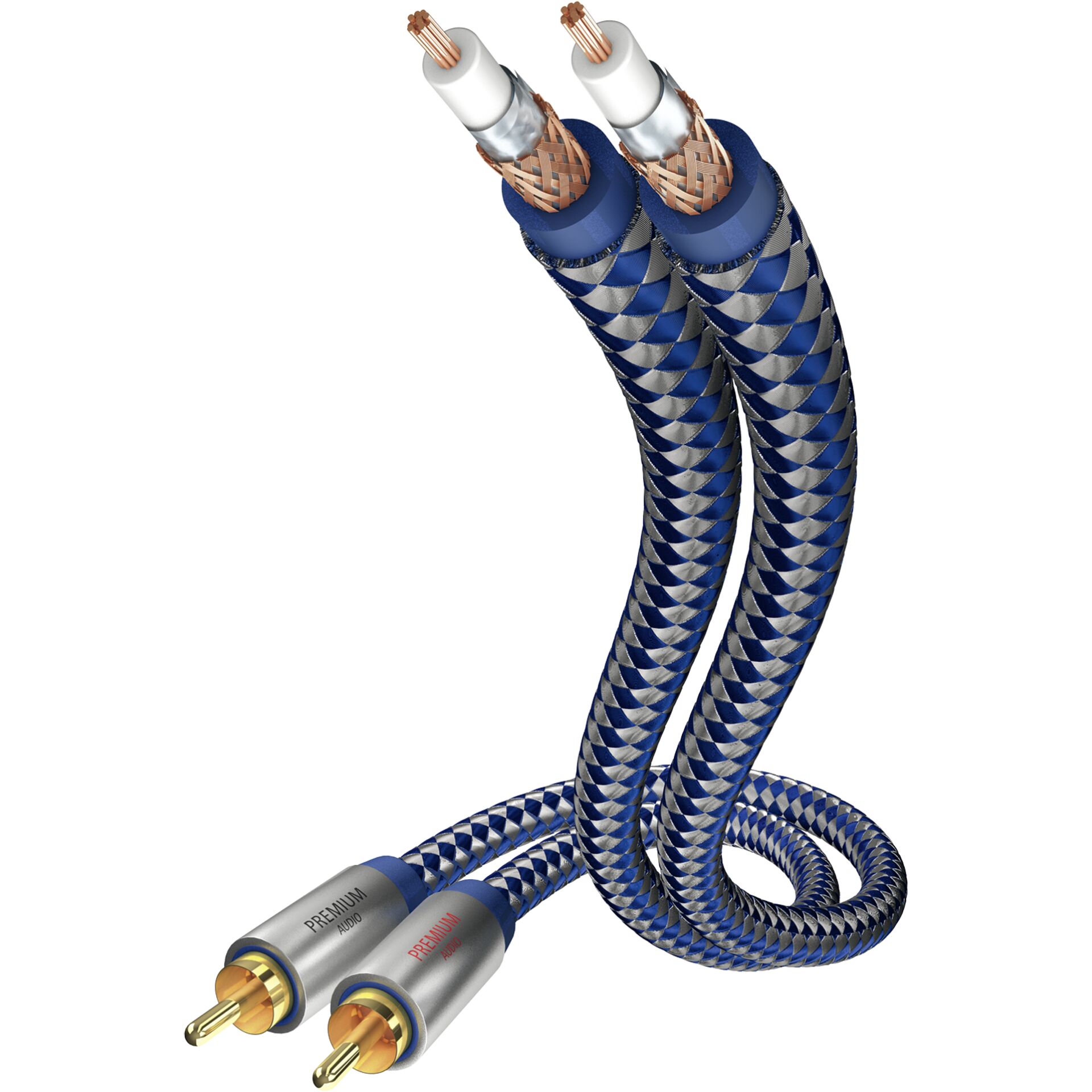 1,5m Audio-Kabel 2x Cinch in-akustik Premium, Stecker/ Steck 