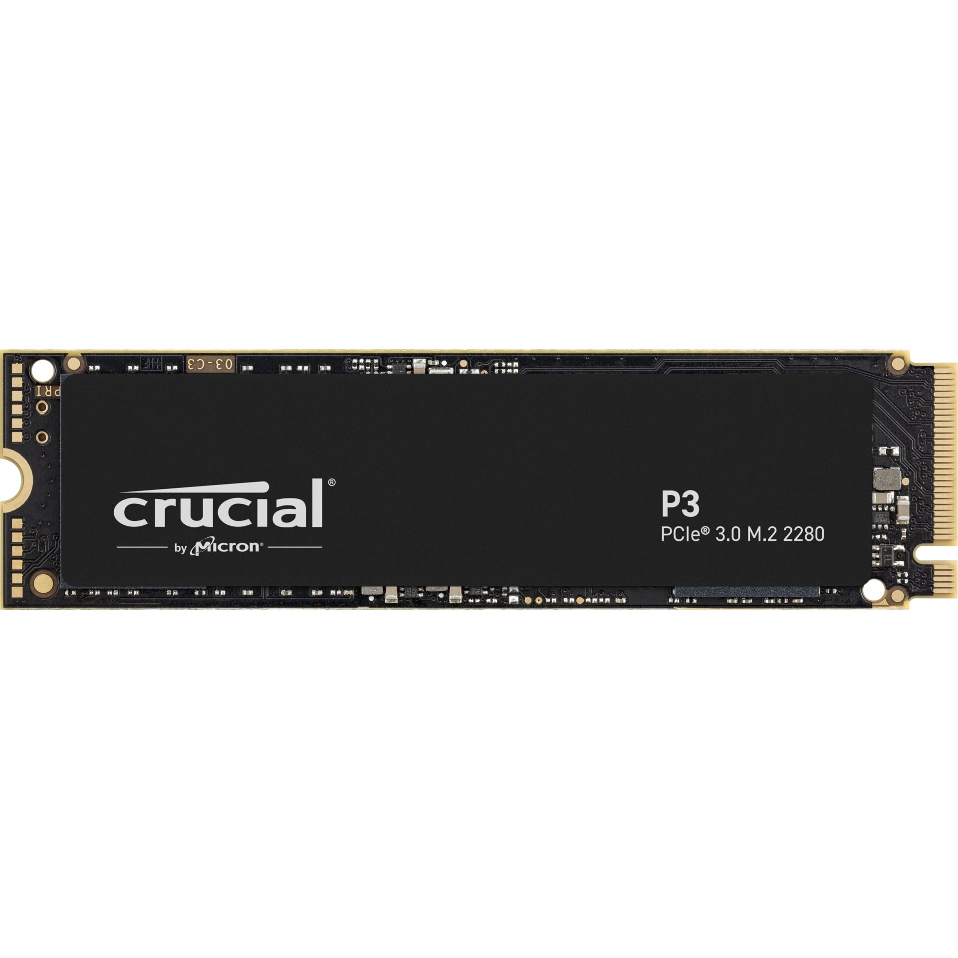 1.0 TB SSD Crucial P3 SSD, M.2/M-Key (PCIe 3.0 x4), lesen: 3500MB/s, schreiben: 3000MB/s SLC-Cached, TBW: 220TB
