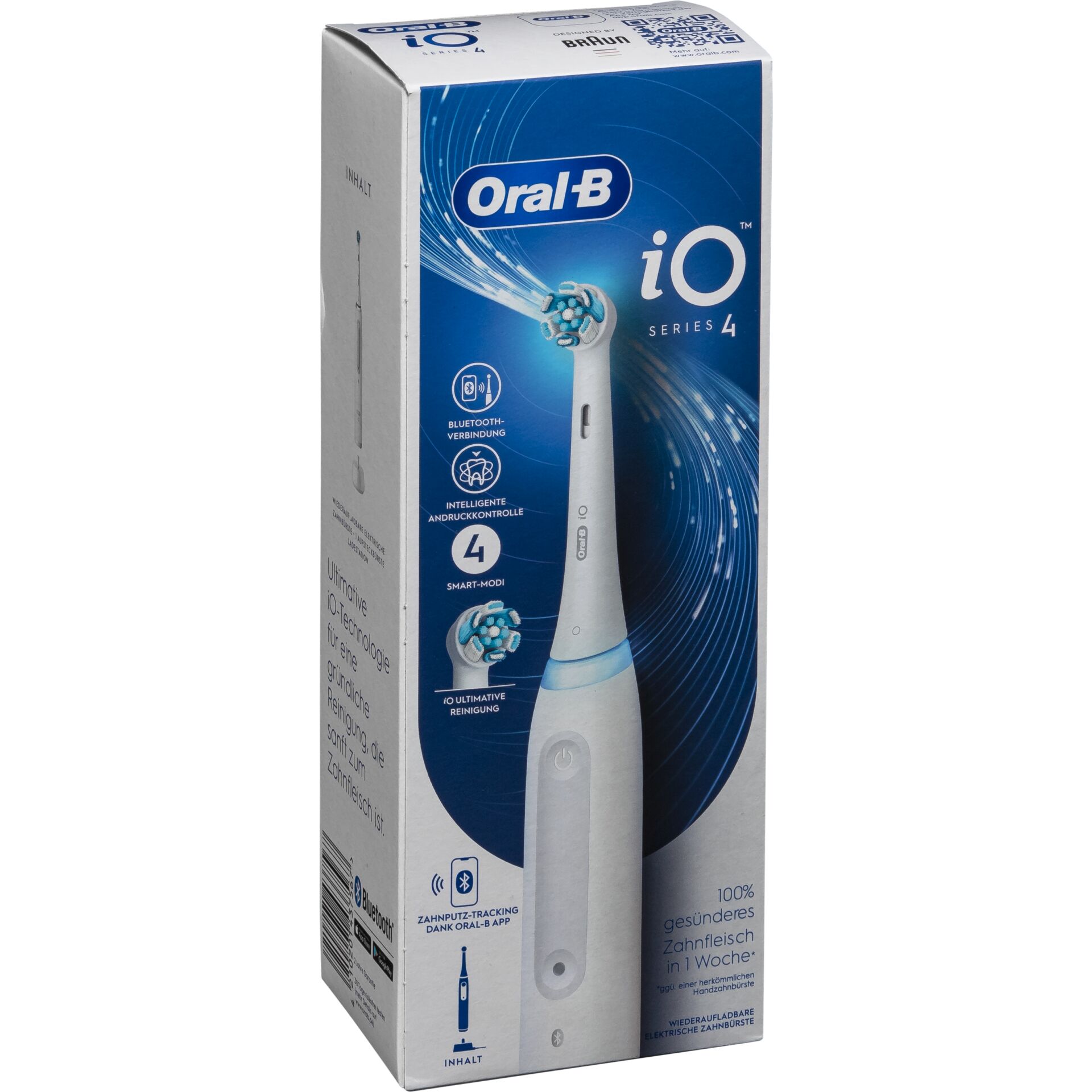 Oral-B iO Series 4N quite white Elektrozahnbürste Akku, 4 Putzprogramme, App-Steuerung
