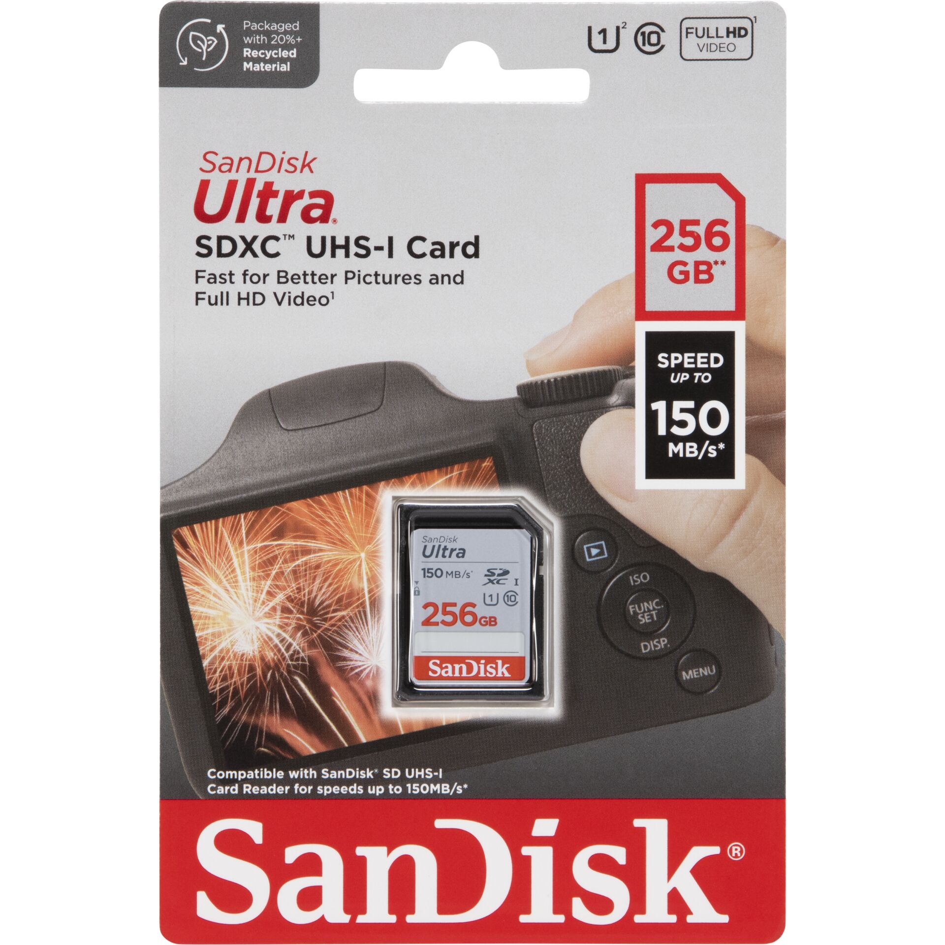 256 GB SanDisk Ultra SDXC Speicherkarte, lesen: 150MB/s 