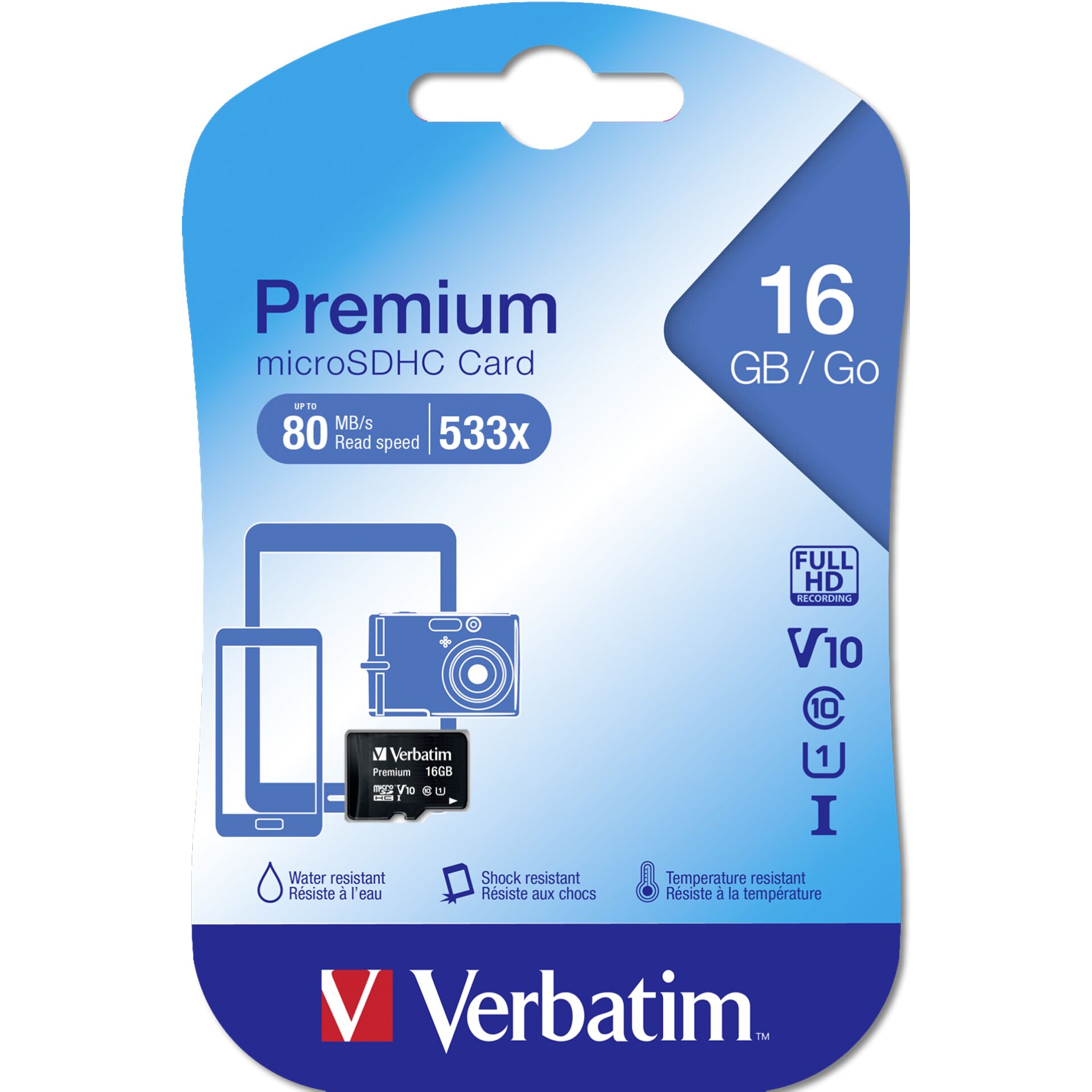 Verbatim Premium 16 GB MicroSDHC Klasse 10