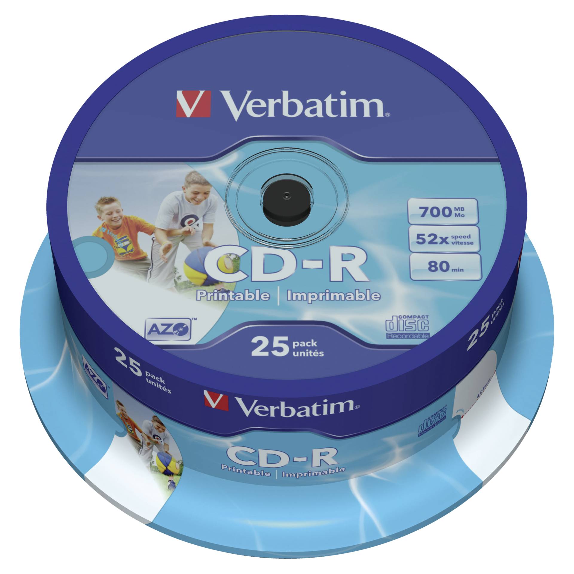 VERBATIM CD-R 52x 25er Spindel bedruckbar 700MB CD-Rohlinge 