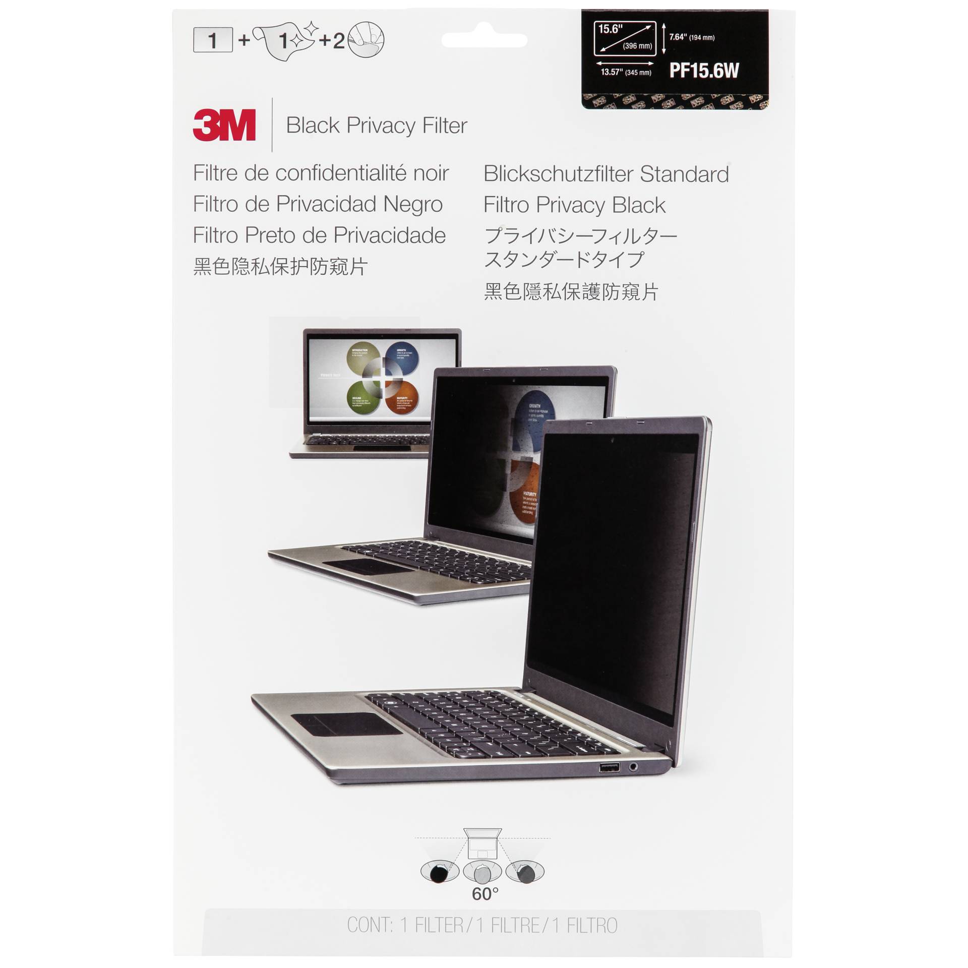 3M Blickschutzfilter für 15.6in Laptop, 16:9, PF156W9B
