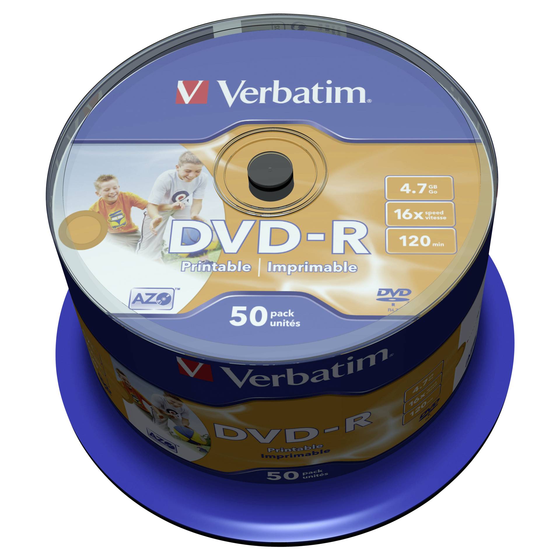 VERBATIM DVD-R 16X 50er PS Spindel 4.7GB DVD-Rohlinge 