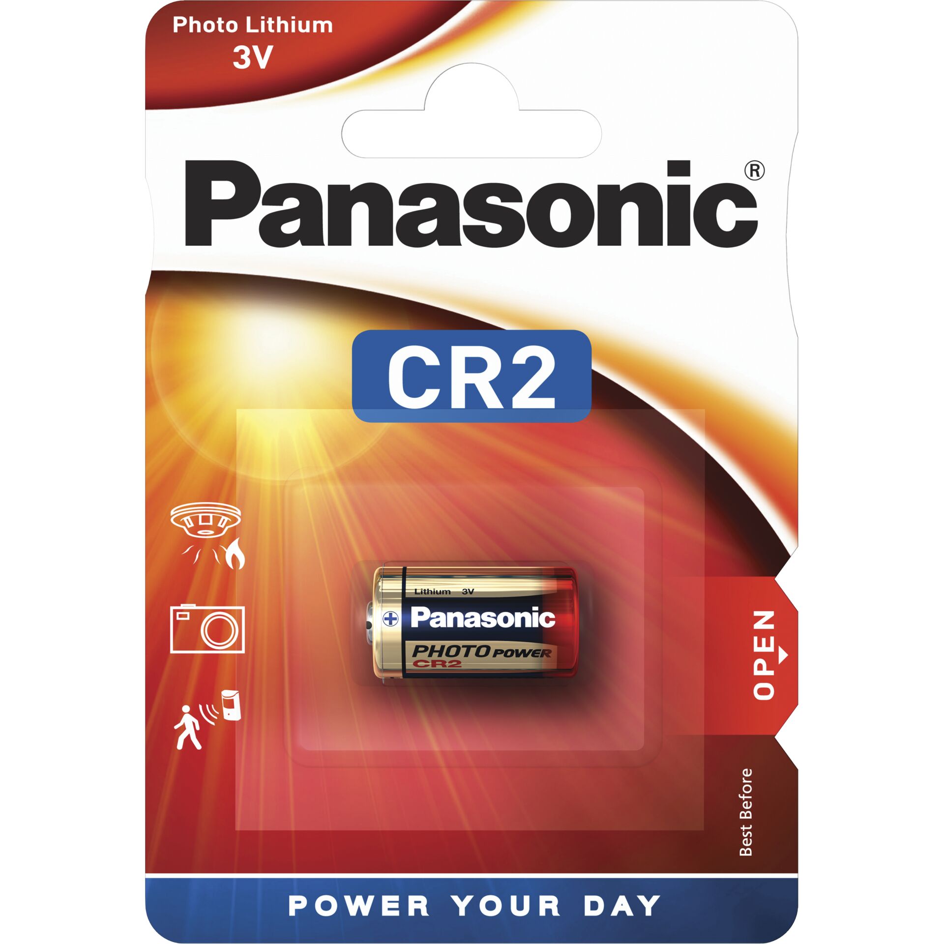 Panasonic Lithium Photobatterie 3V CR2, 1er Blister 