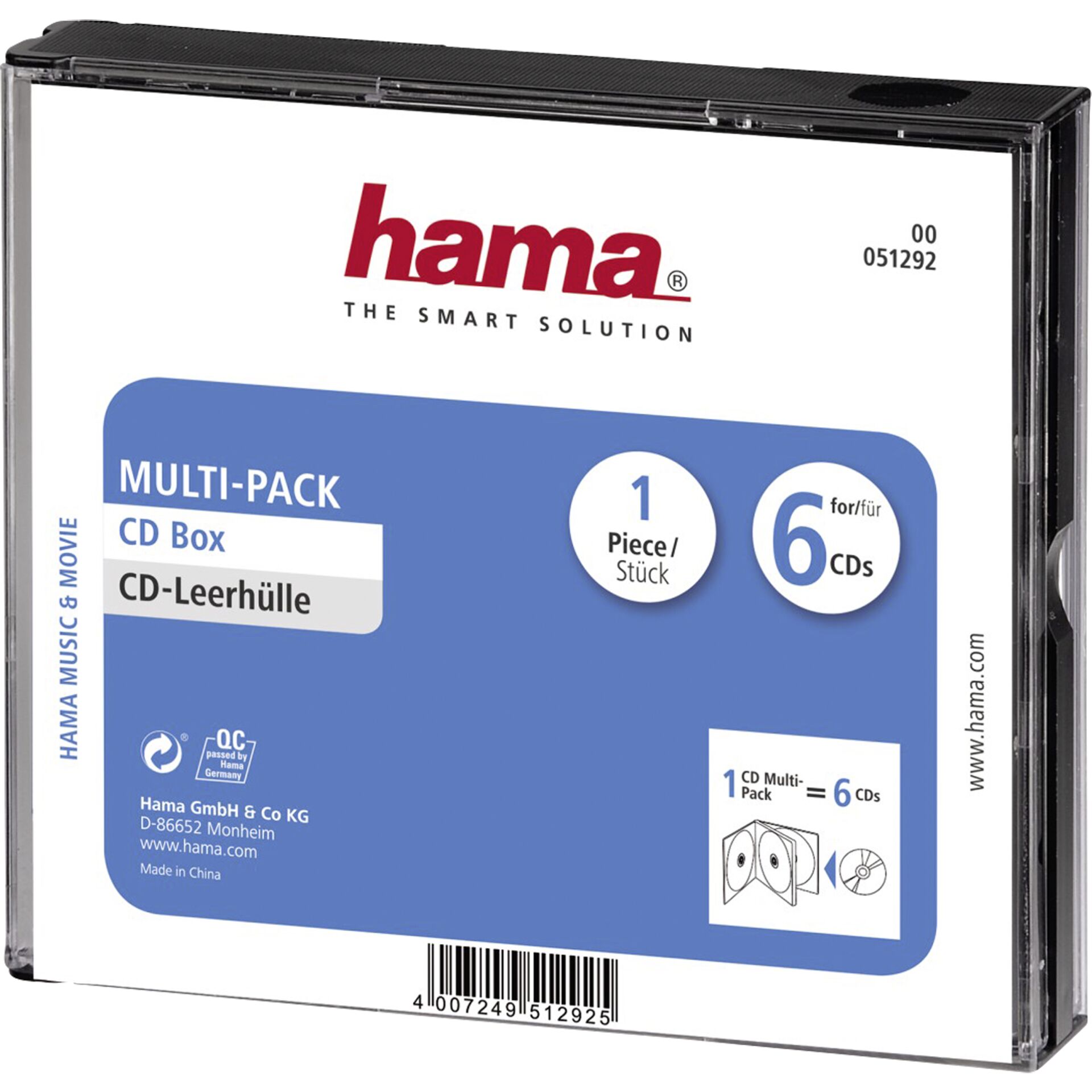 Hama CD-Multipack Leerhüllen 6-er Pack