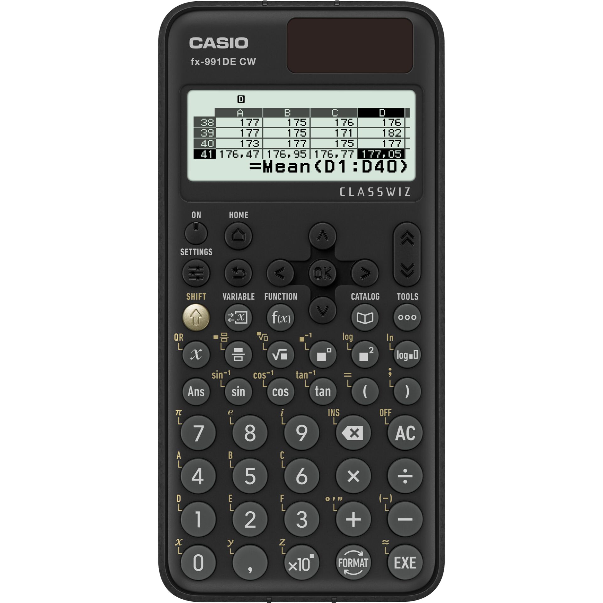 Casio fx-991DE CW Taschenrechner Tasche Wissenschaftlicher Taschenrechner Schwarz