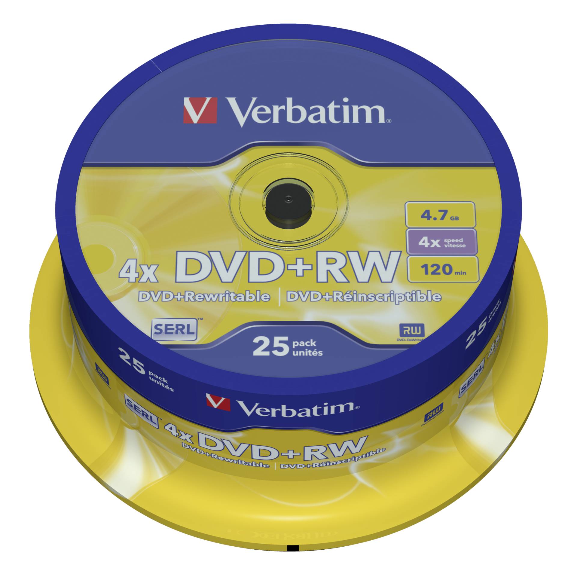 VERBATIM DVD+RW 4x 25er Spindel 4.7GB DVD-Rohlinge 