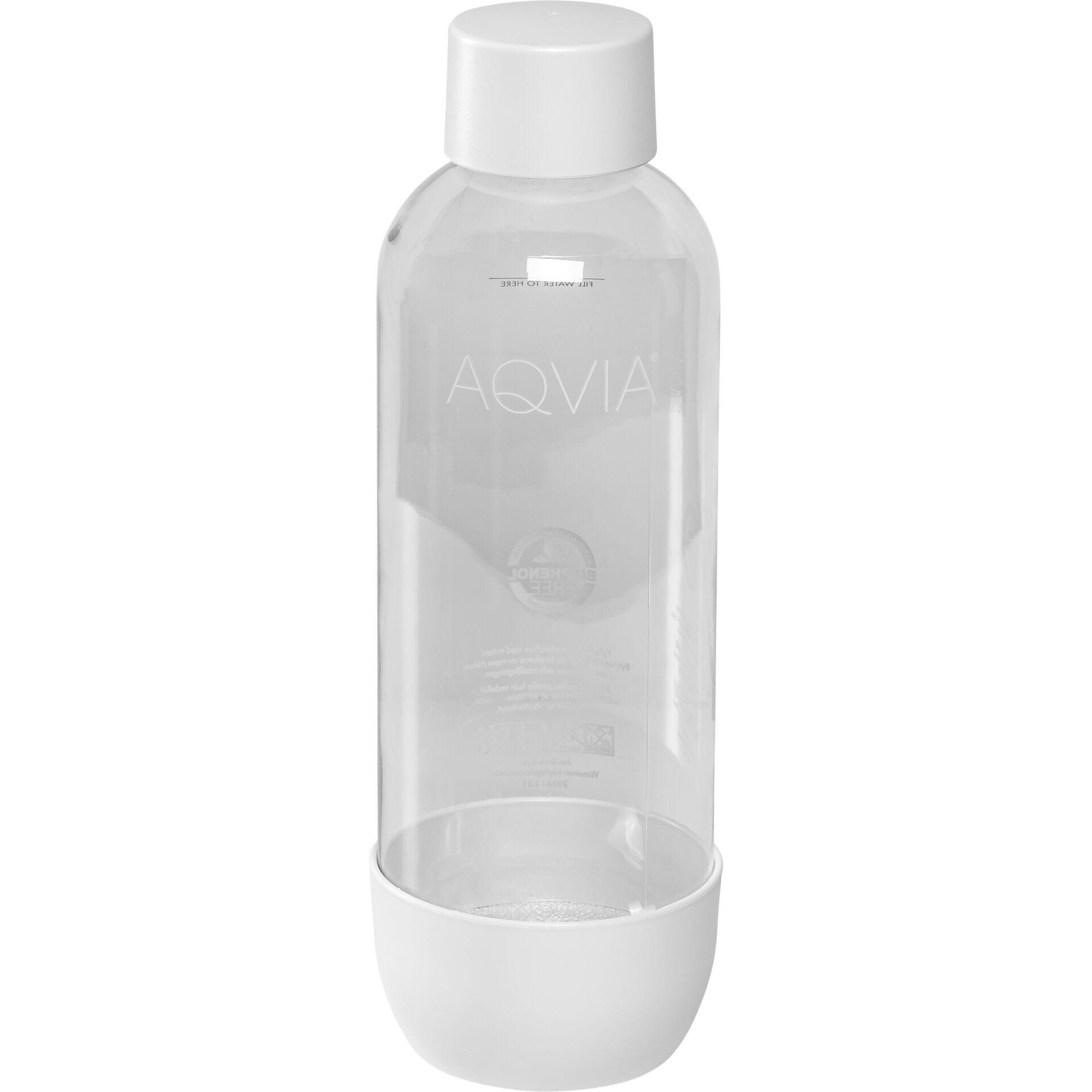 Aqvia PET Water Bottle 1L White