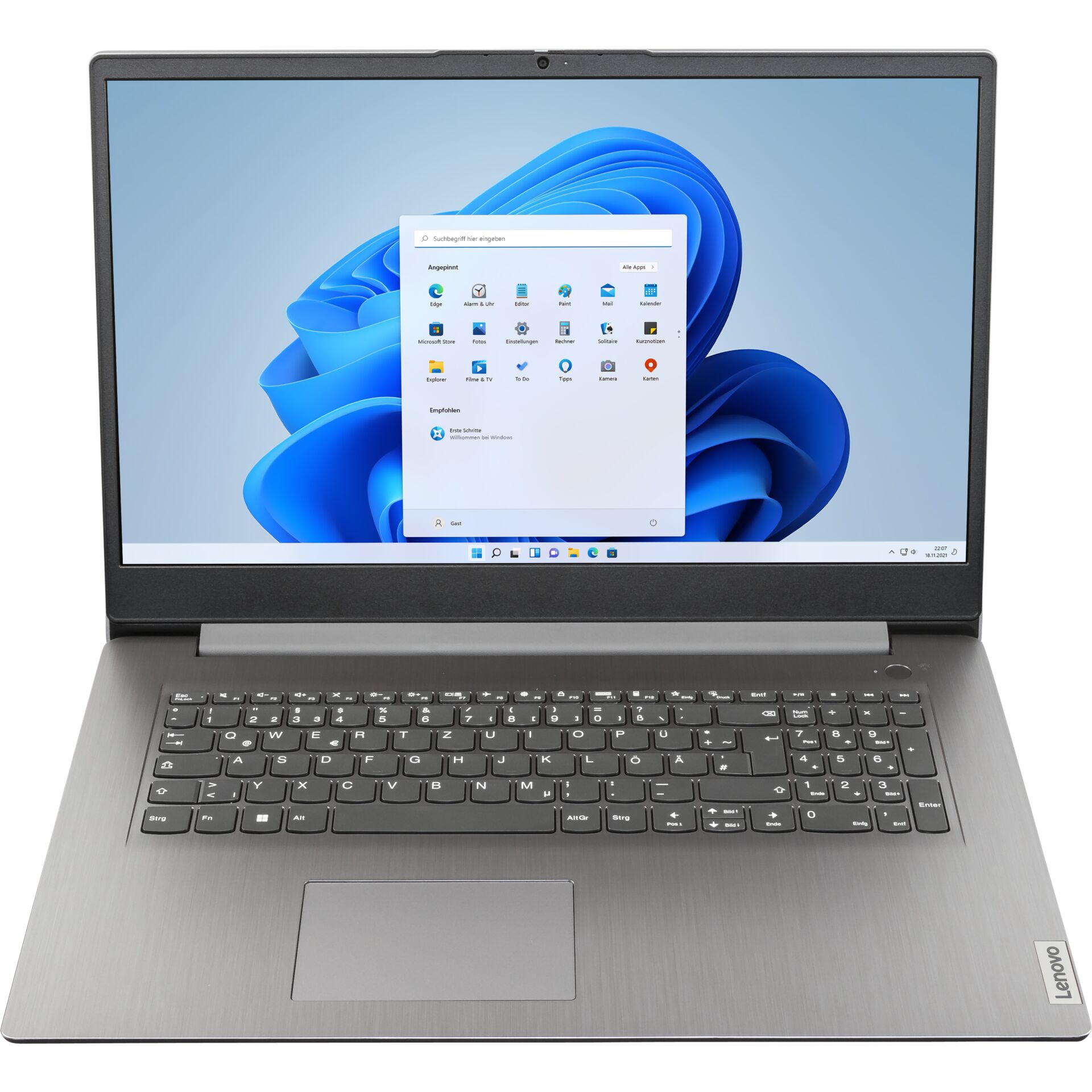 Lenovo IdeaPad 3 17ABA7 Arctic Grey Notebook, 17.3 Zoll, Ryzen 5 5625U, 6C/12T, 8GB RAM, 512GB SSD