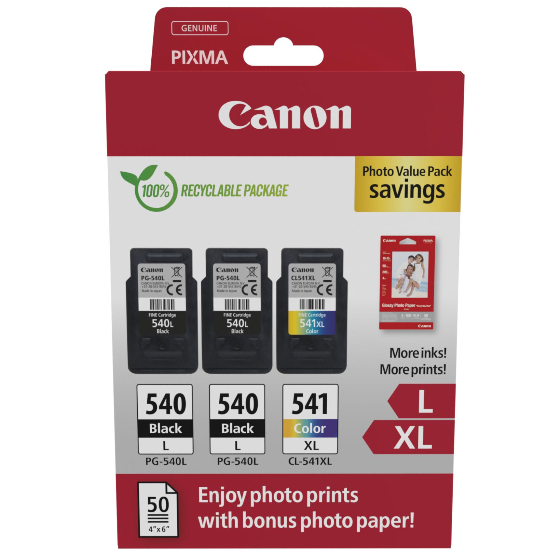 Canon PG-540 L x2 / CL-541 XL Photo Value Pack