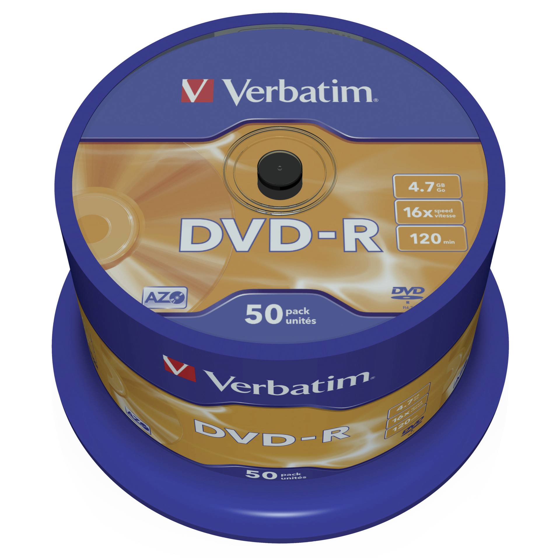 VERBATIM DVD-R 16X 50er Spindel 4.7GB DVD-Rohlinge 