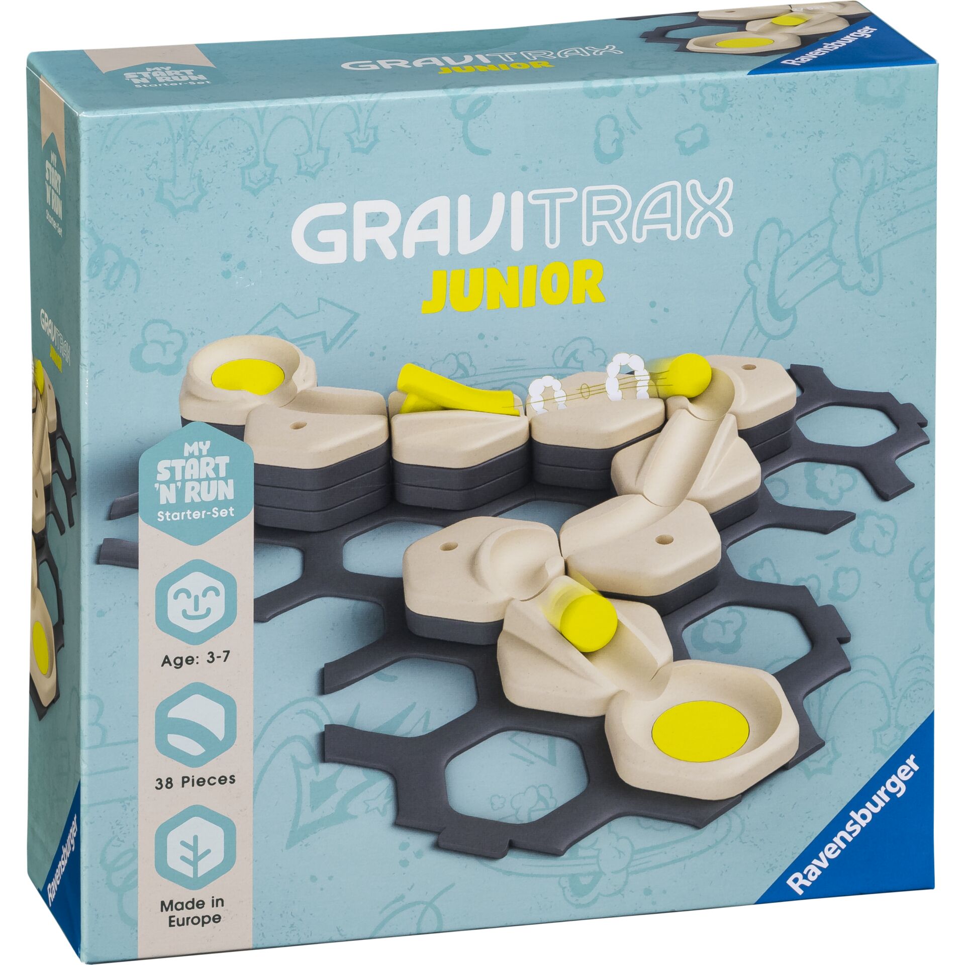 Ravensburger GraviTrax Junior Starter-Set S Start & Run Spielzeug-Murmelbahn