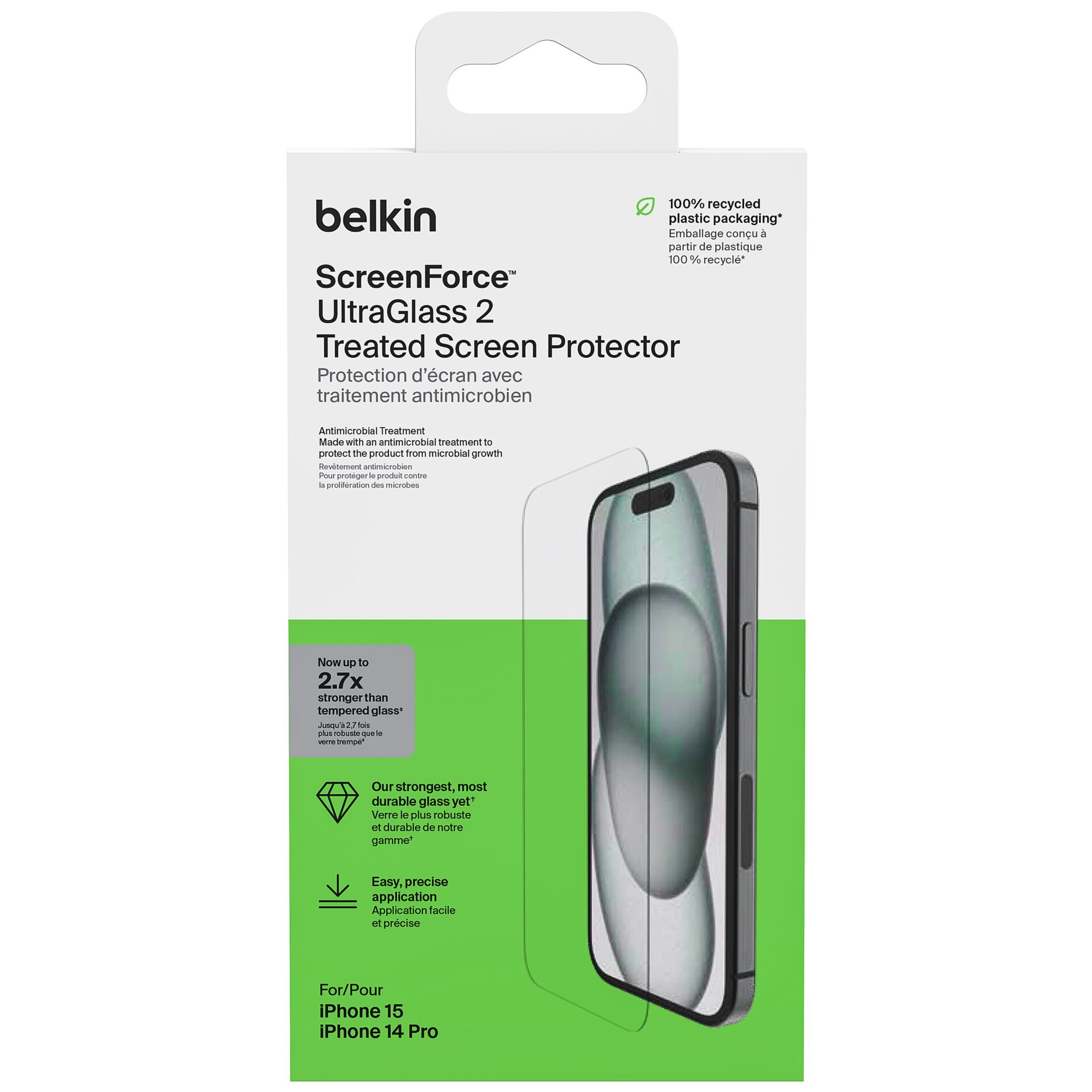 Belkin Screenforce UltraGlass2 antiba.iPhone 15/14Pro  OVA131zz