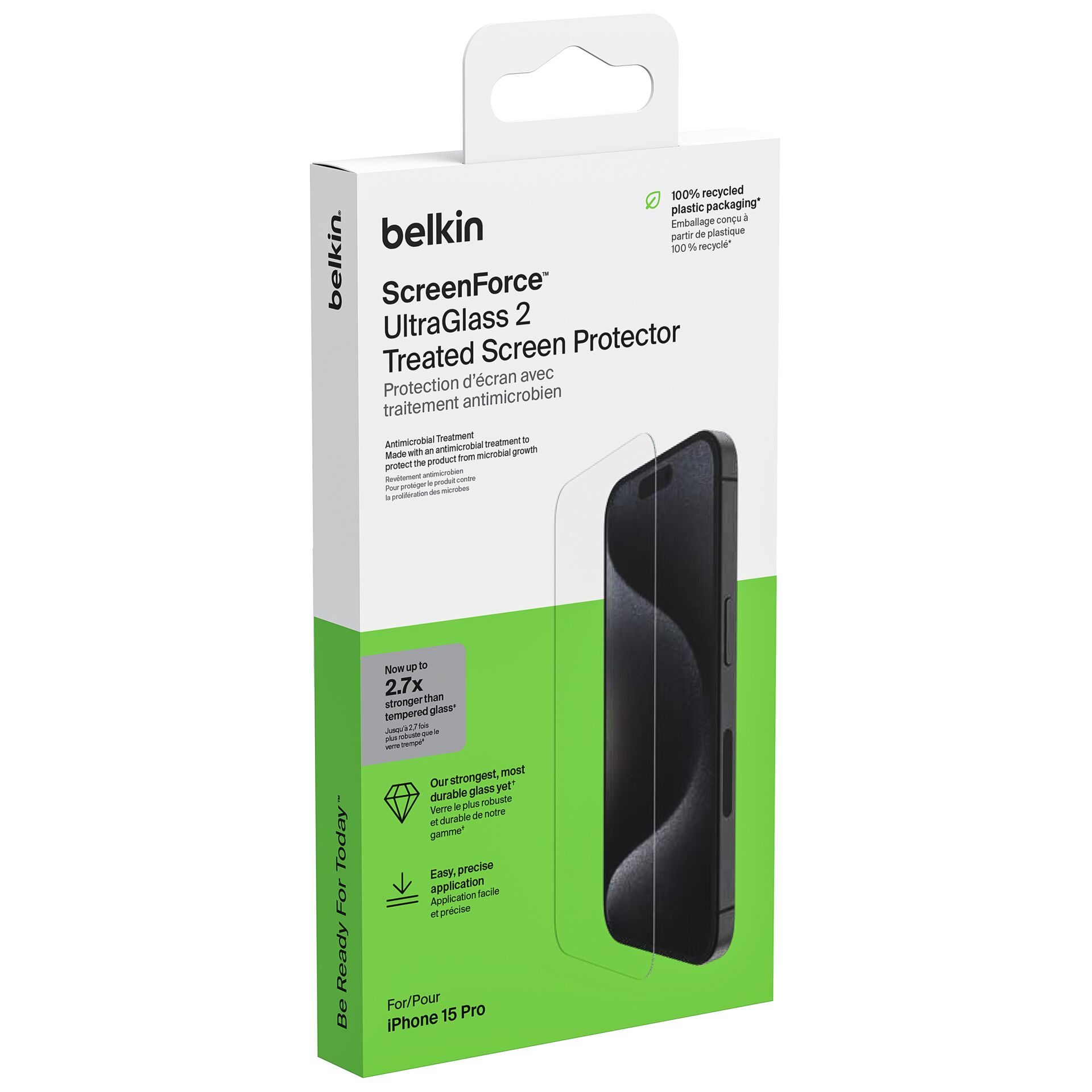 Belkin Screenforce UltraGlass2 antibakt. iPhone 15 Pro OVA133zz