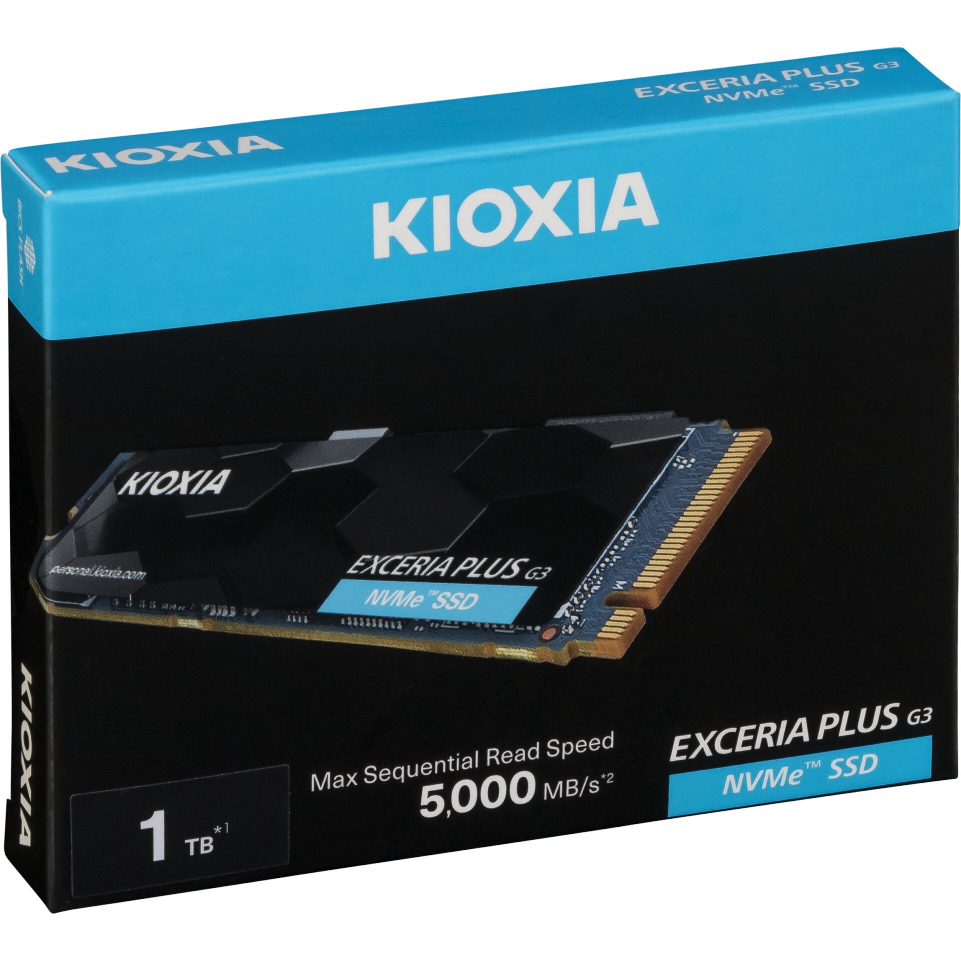 1.0 TB SSD KIOXIA EXCERIA PLUS G3 SSD, M.2/M-Key (PCIe 4.0 x4), lesen: 5000MB/s, schreiben: 3900MB/s SLC-Cached, TB