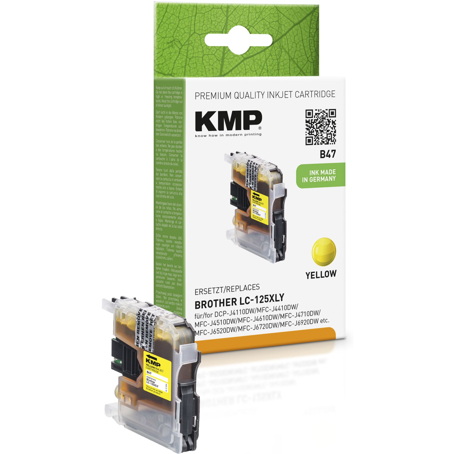 KMP B47 Tintenpatrone yellow kompatibel mit Brother LC-125XLY