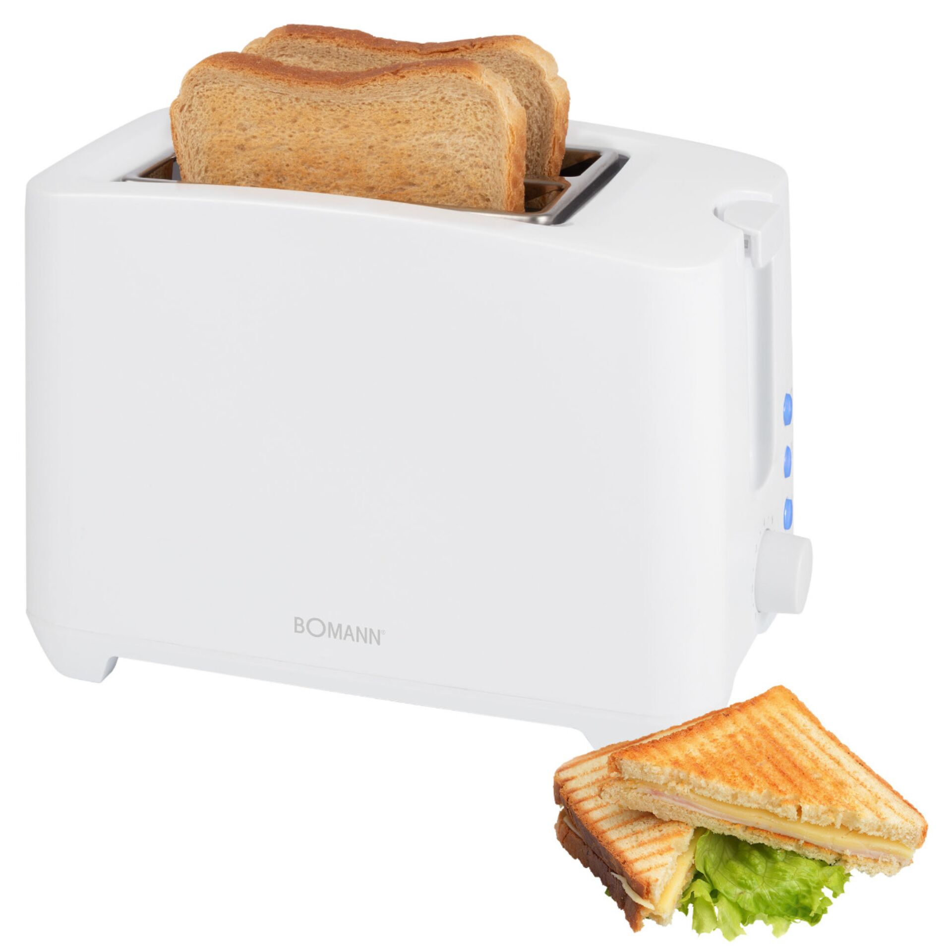 Bomann TA 6065 CB weiß 2 Scheiben Toaster