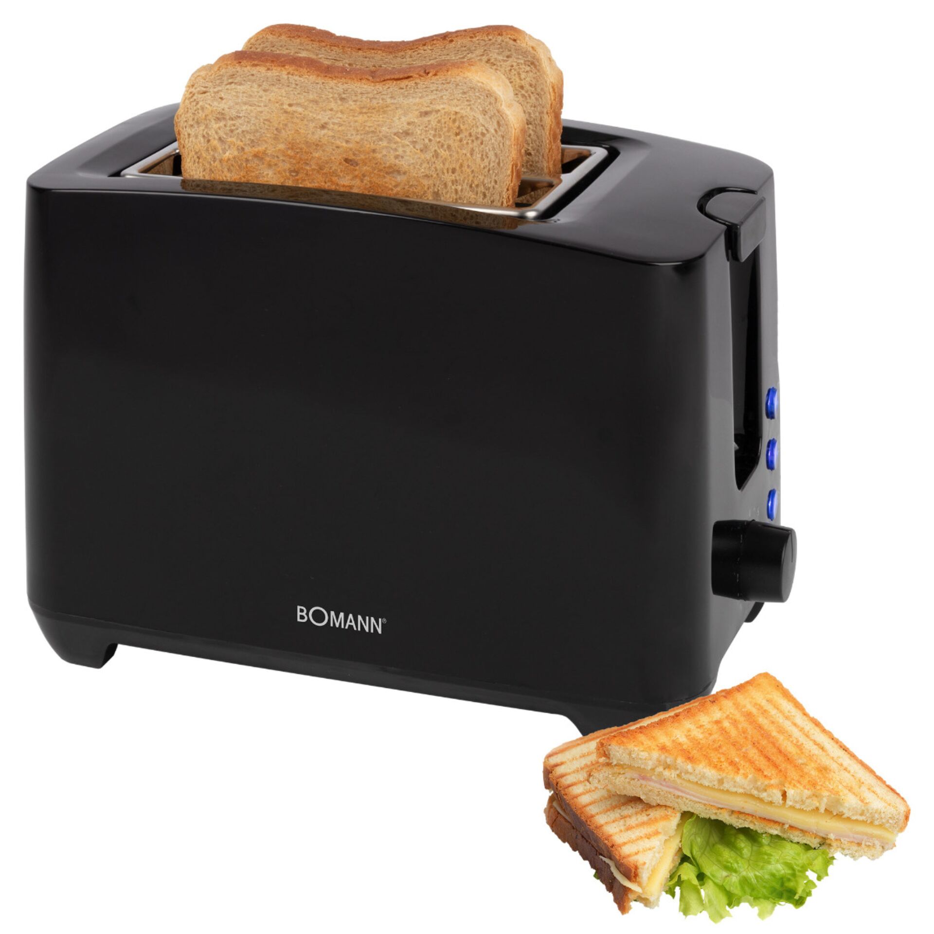 Bomann TA 6065 CB schwarz 2 Scheiben Toaster